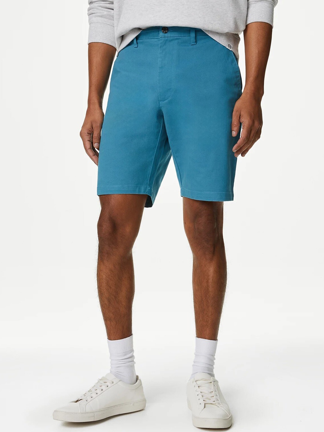 

Marks & Spencer Men Mid-Rise Chino Shorts, Blue