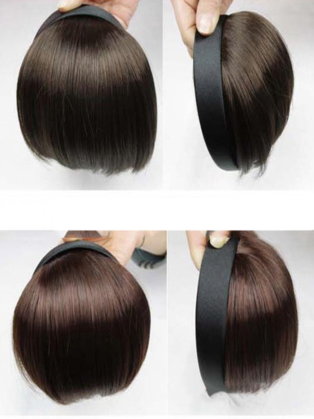 

FIMBUL Headband Front Bangs Fringe Hair Extensions - Brown 02