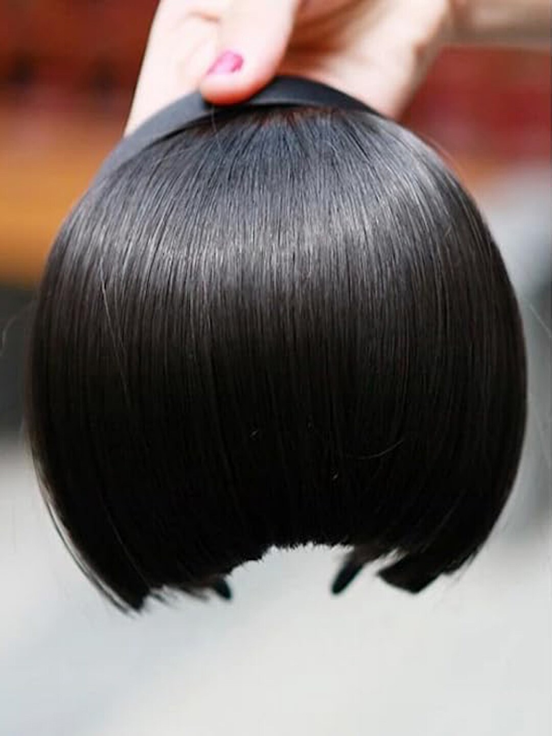

FIMBUL Headband Front Hair Bangs Fringe Hair Extension - Black 01