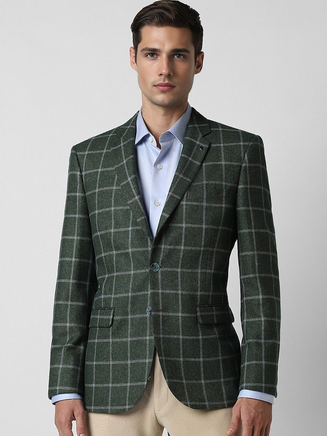 

Van Heusen Checked Slim Fit Formal Blazer, Green