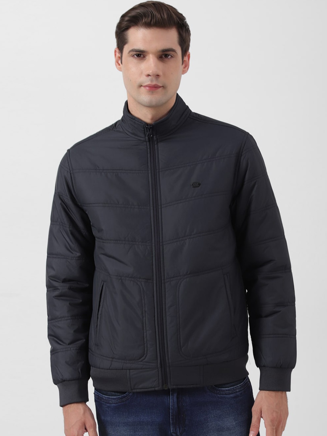 

Peter England Casuals Stand Collar Padded Jacket, Navy blue