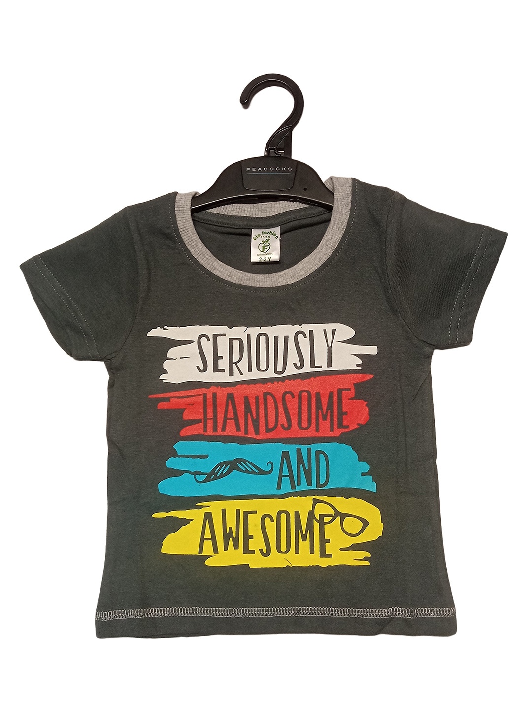 

BAESD Boys Typography Printed Cotton T-shirt, Black