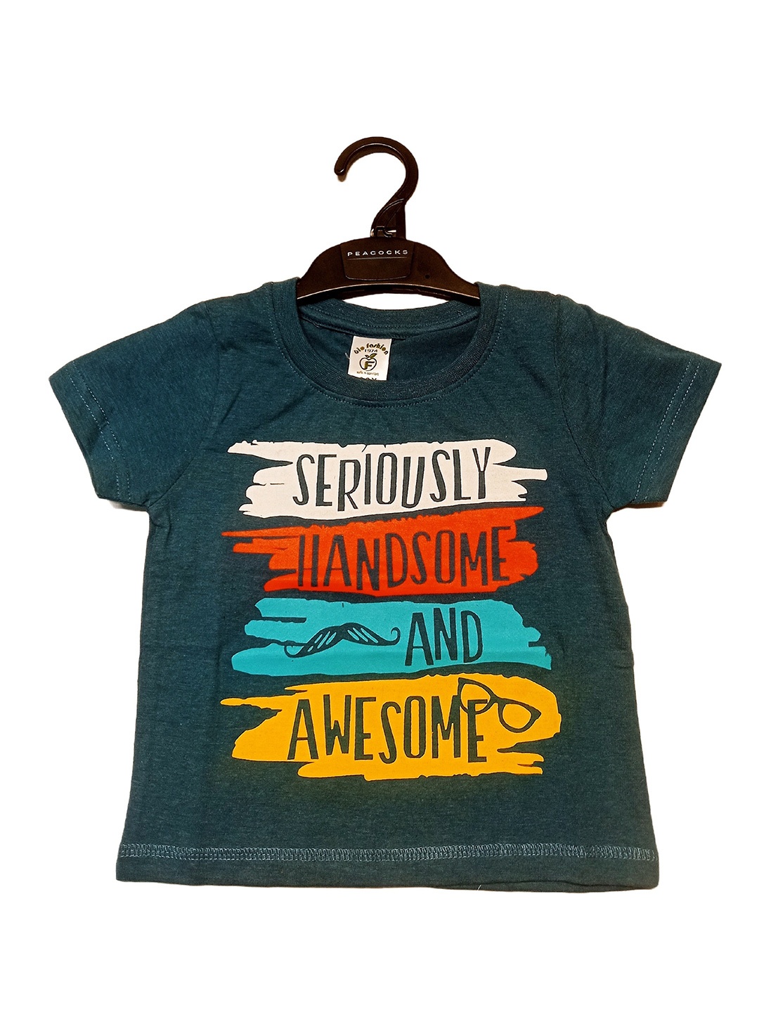 BAESD Boys Typography Printed Short Sleeves Cotton T-shirt, Blue