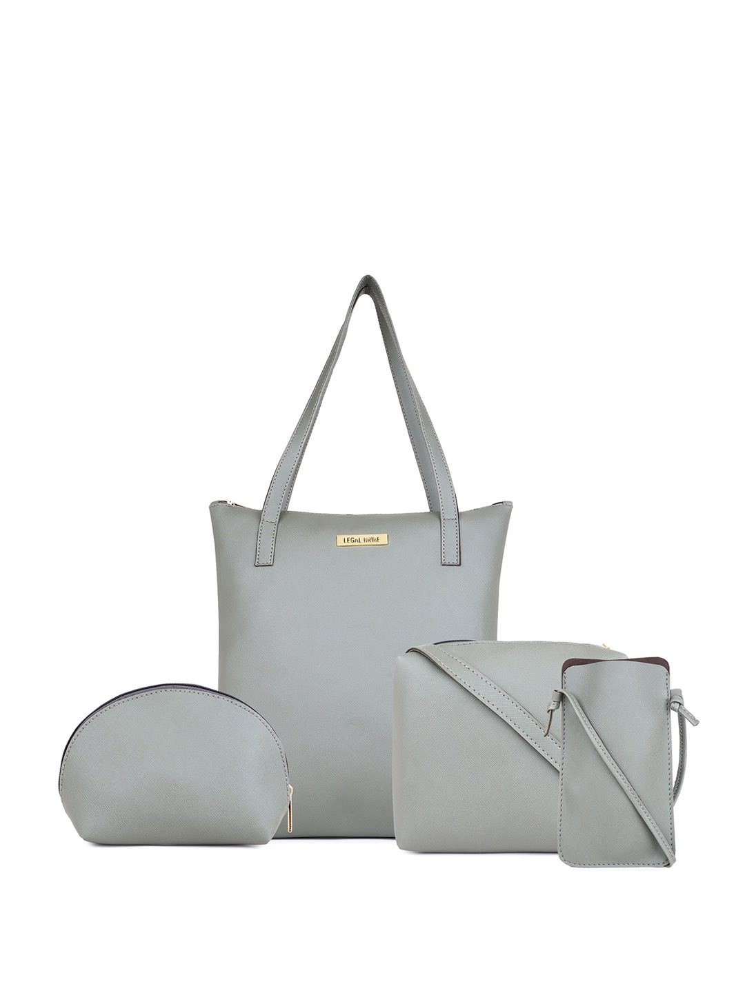LEGAL BRIBE Pack Of 4 Oversized Bowling Shoulder Bag, Grey