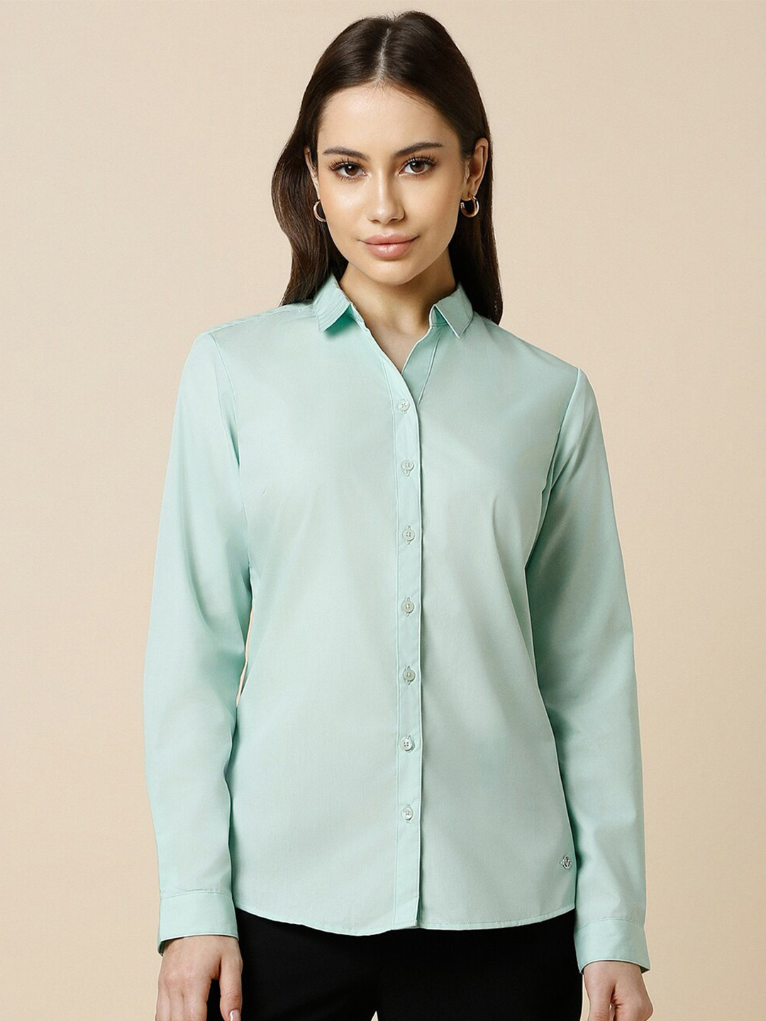 

Allen Solly Woman Slim Collar Formal Shirt, Green
