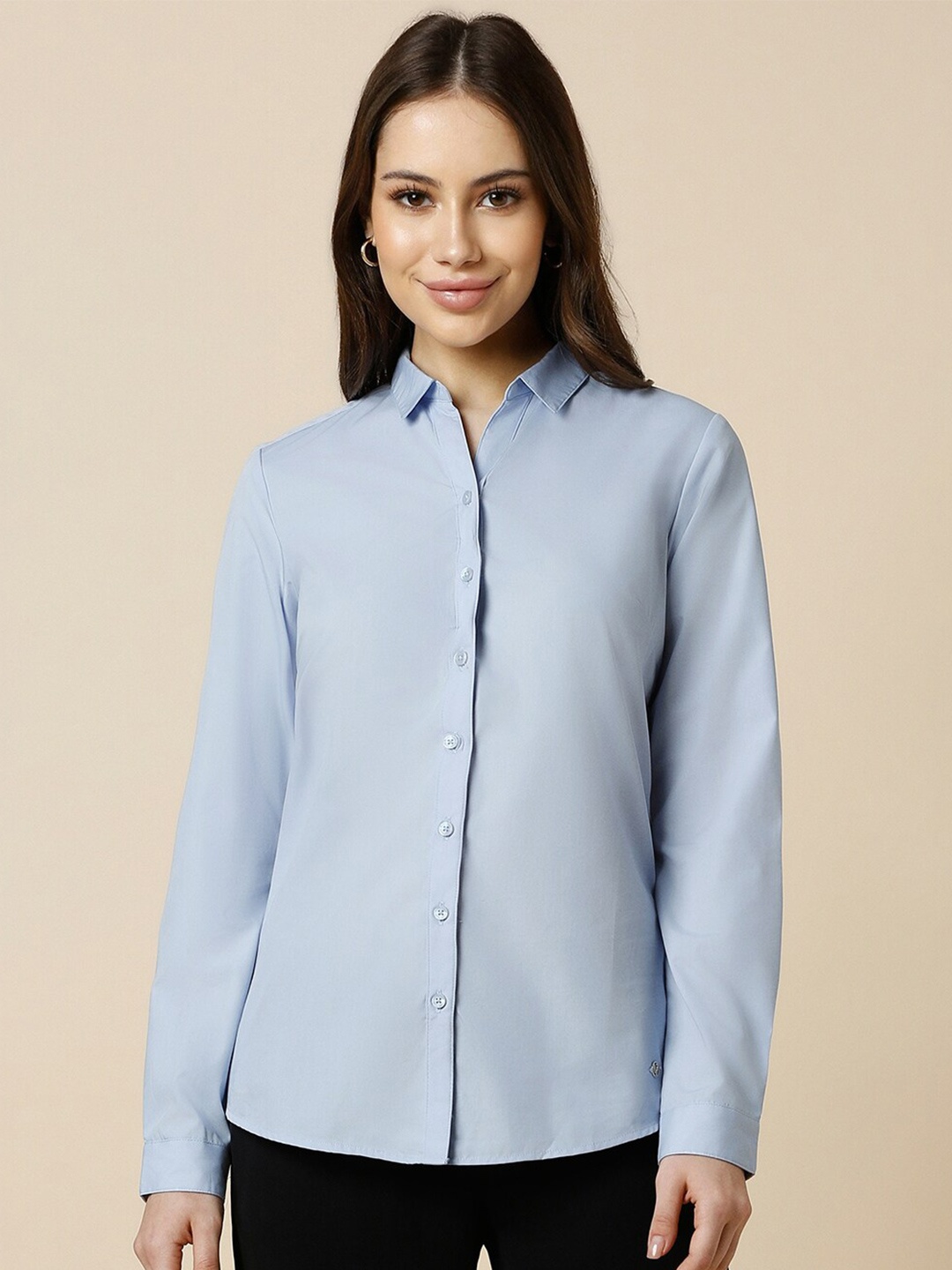 

Allen Solly Woman Slim Collar Formal Shirt, Blue