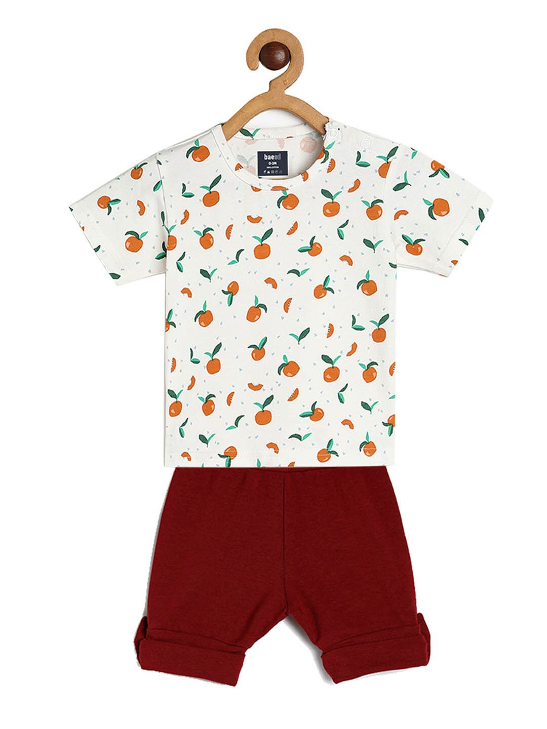 

BAESD Kids Printed Short Sleeves T-shirt with Shorts, White