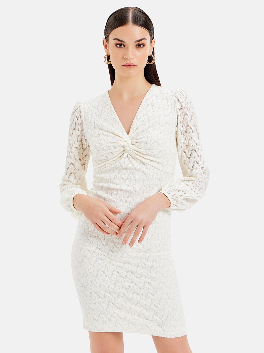 

Kazo Lace Sheath Dress, White