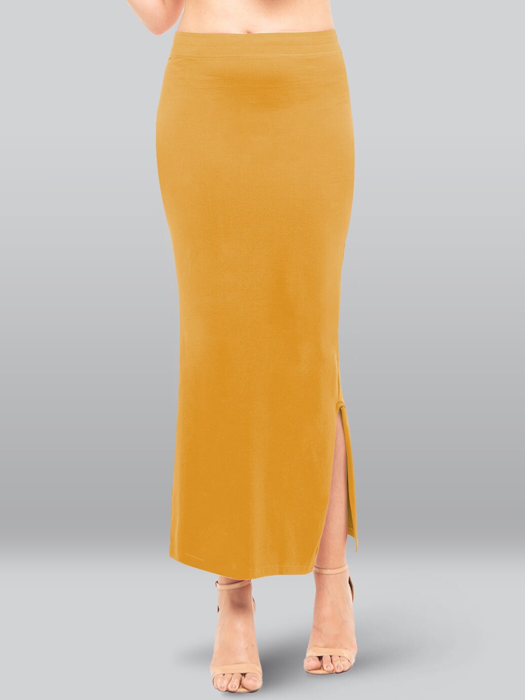 

LYRA Snug Fit Mid-Rise Cotton Saree Shapewear, Mustard