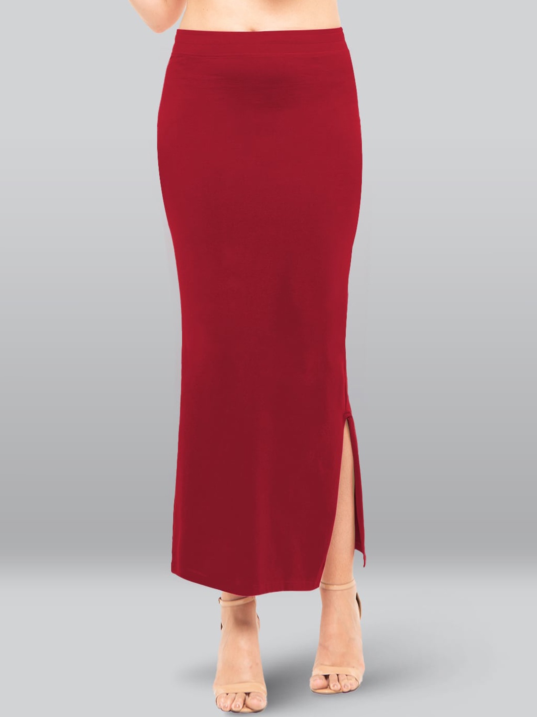 

LYRA Snug Fit Mid-Rise Cotton Saree Shapewear, Red