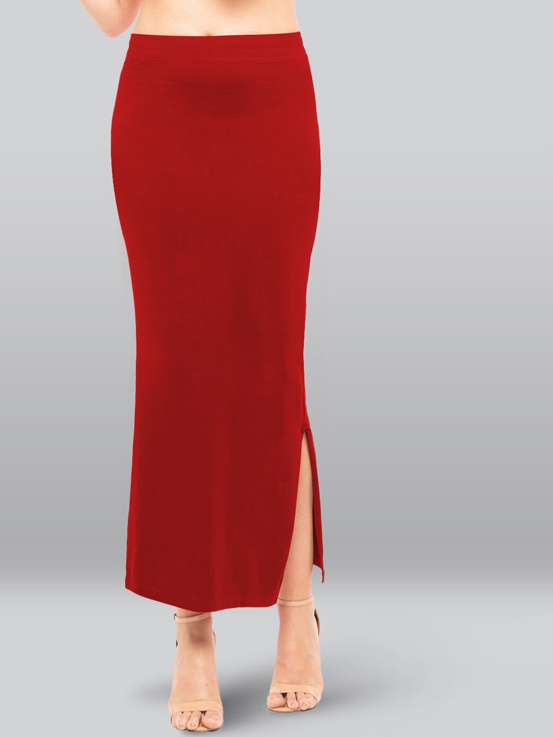 

LYRA Snug Fit Cotton Saree Shapewear, Red