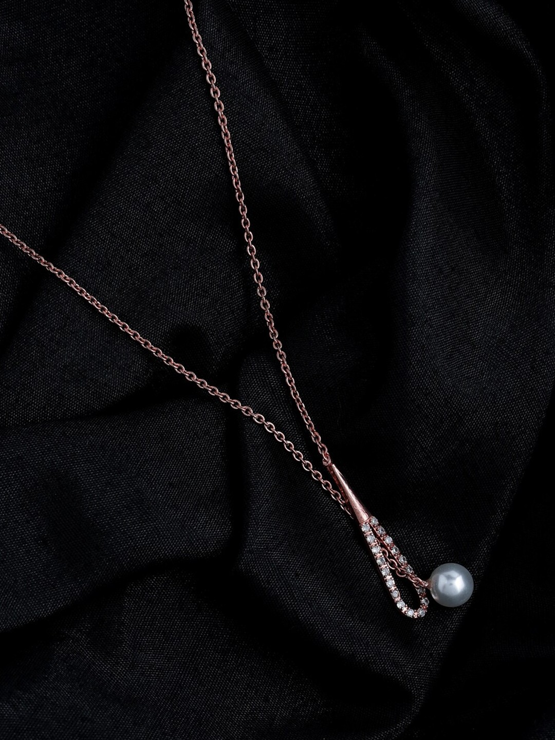 

Shoshaa Rose Gold-Plated American Diamond-Studded Chain