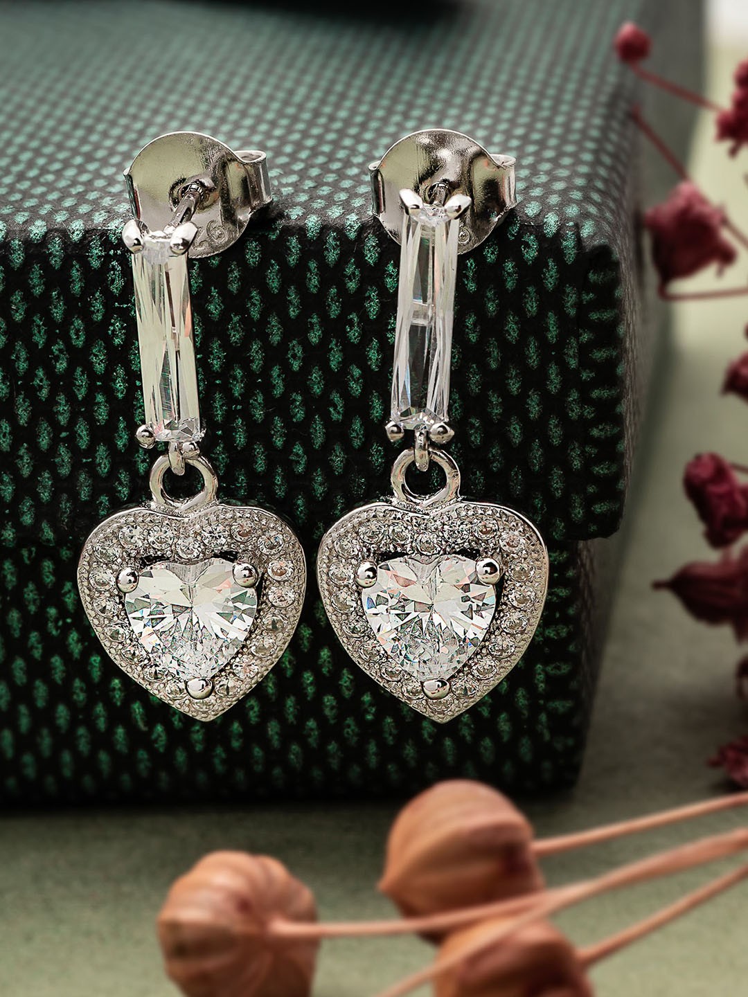 

SILBERRY Rhodium-Plated Drop Earrings, Silver