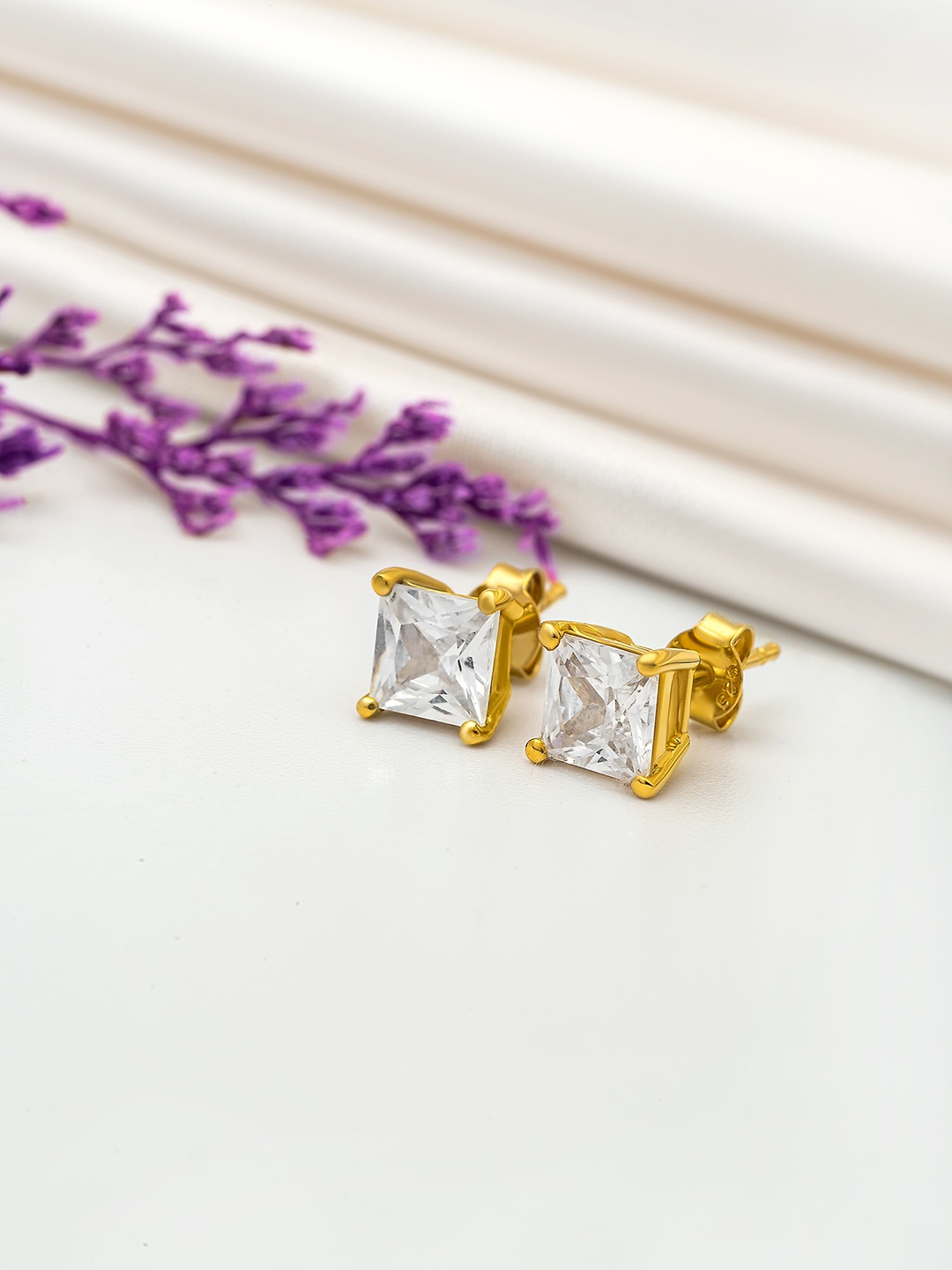 

SILBERRY 18kT Gold Plated 92.5 Sterling Silver Studs Earrings