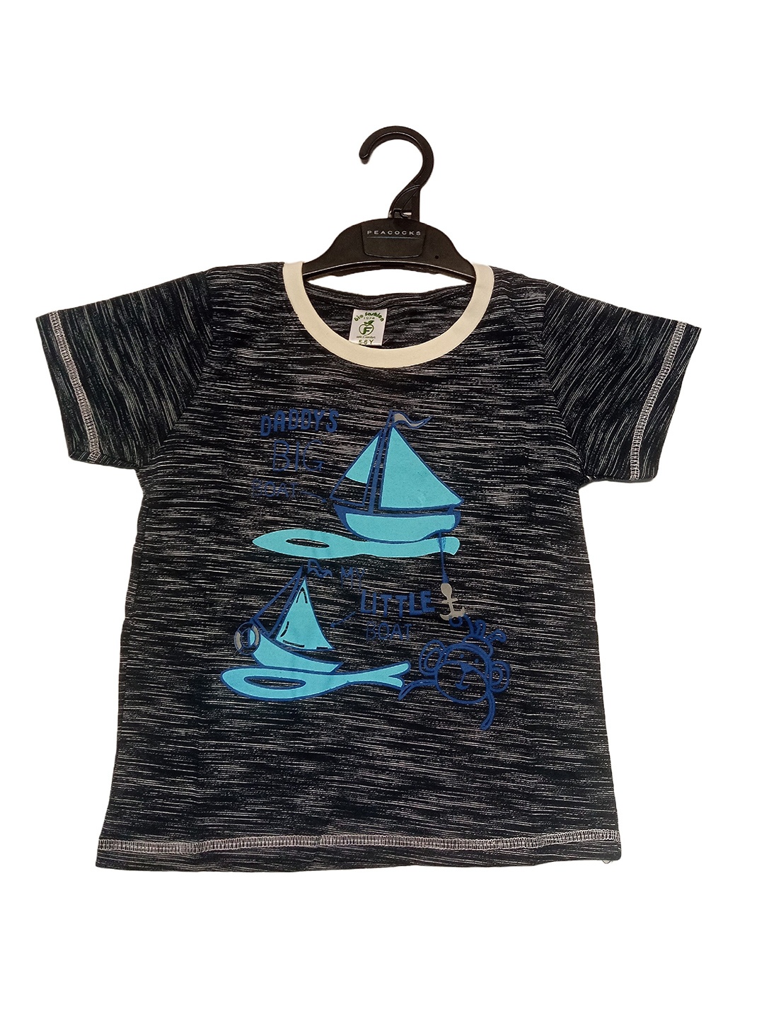 BAESD Boys Graphic Printed Round Neck Cotton T-shirt, Grey