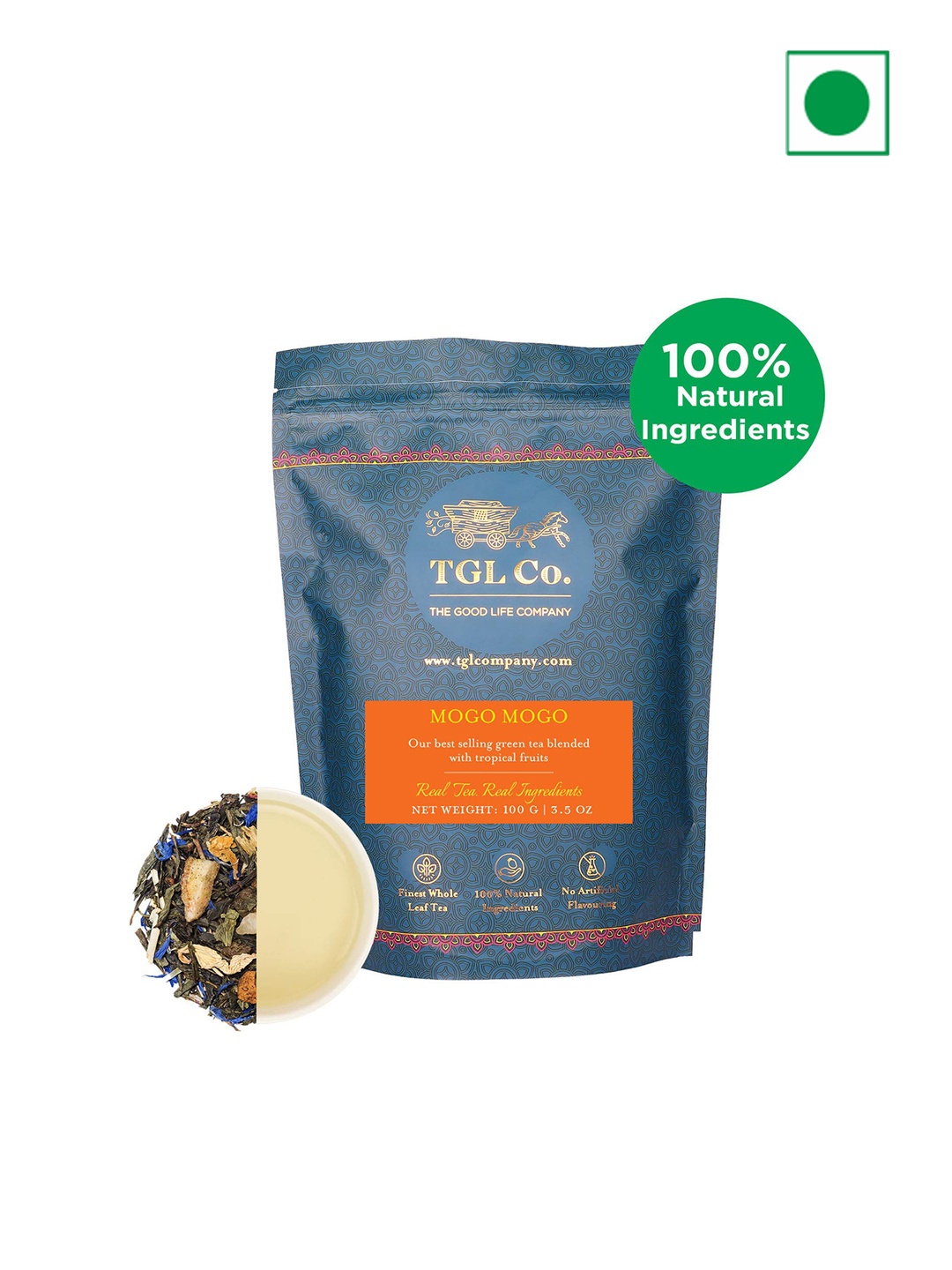 

TGL Co. Mogo Mogo Green Tea Loose Leaf- 50gm, Blue