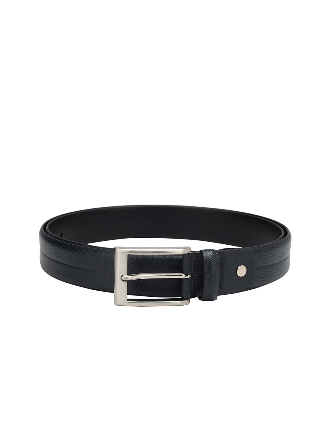 

Da Milano Men Textured Leather Formal Belt, Navy blue