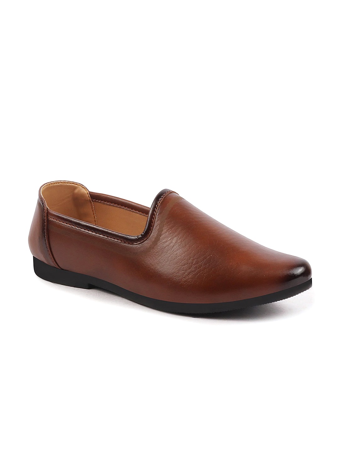 

FAUSTO Men Round Toe Lightweight Slip-On Loafers, Tan
