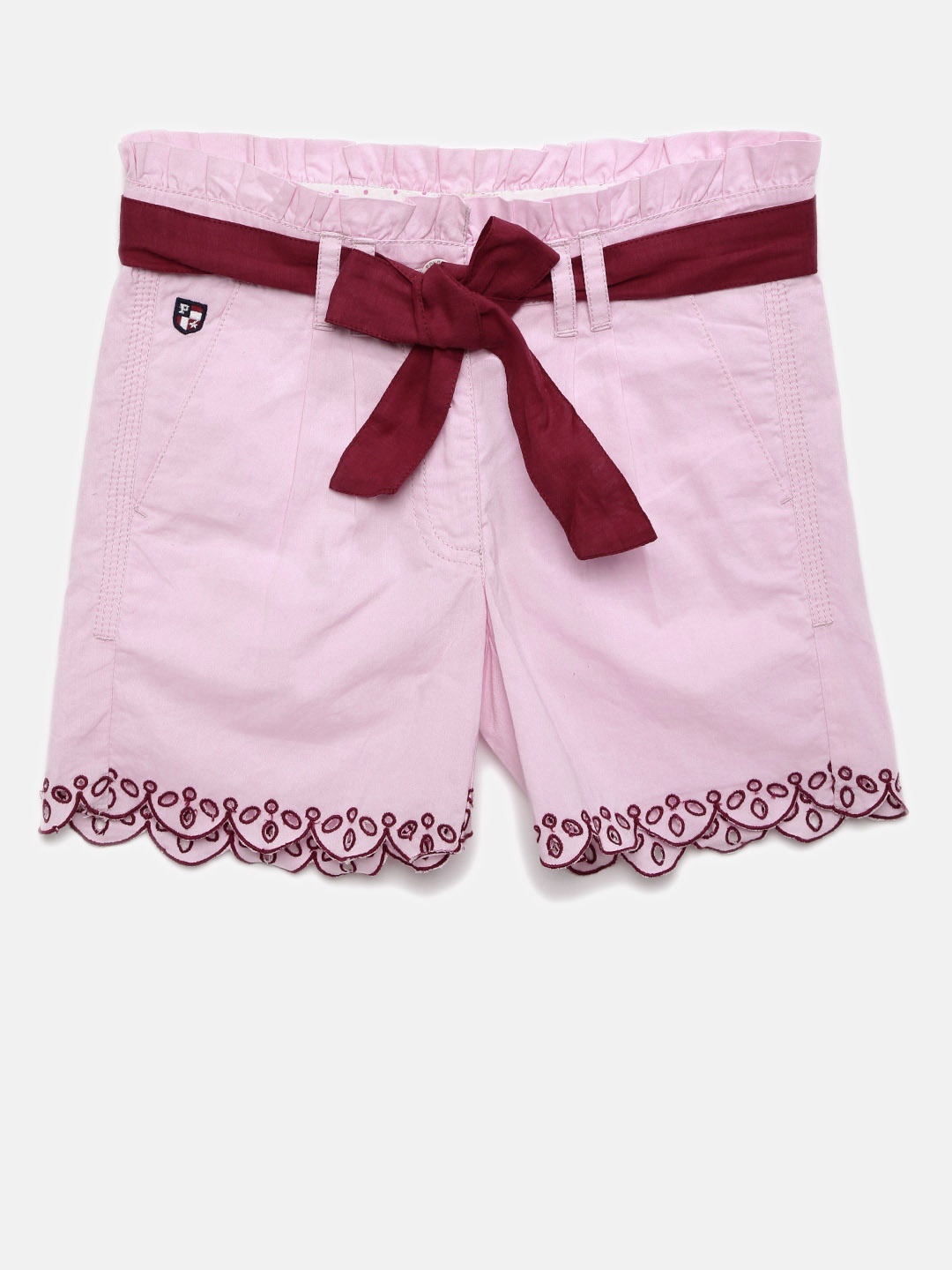 

U.S. Polo Assn. Kids Girls Pink Shorts with Belt