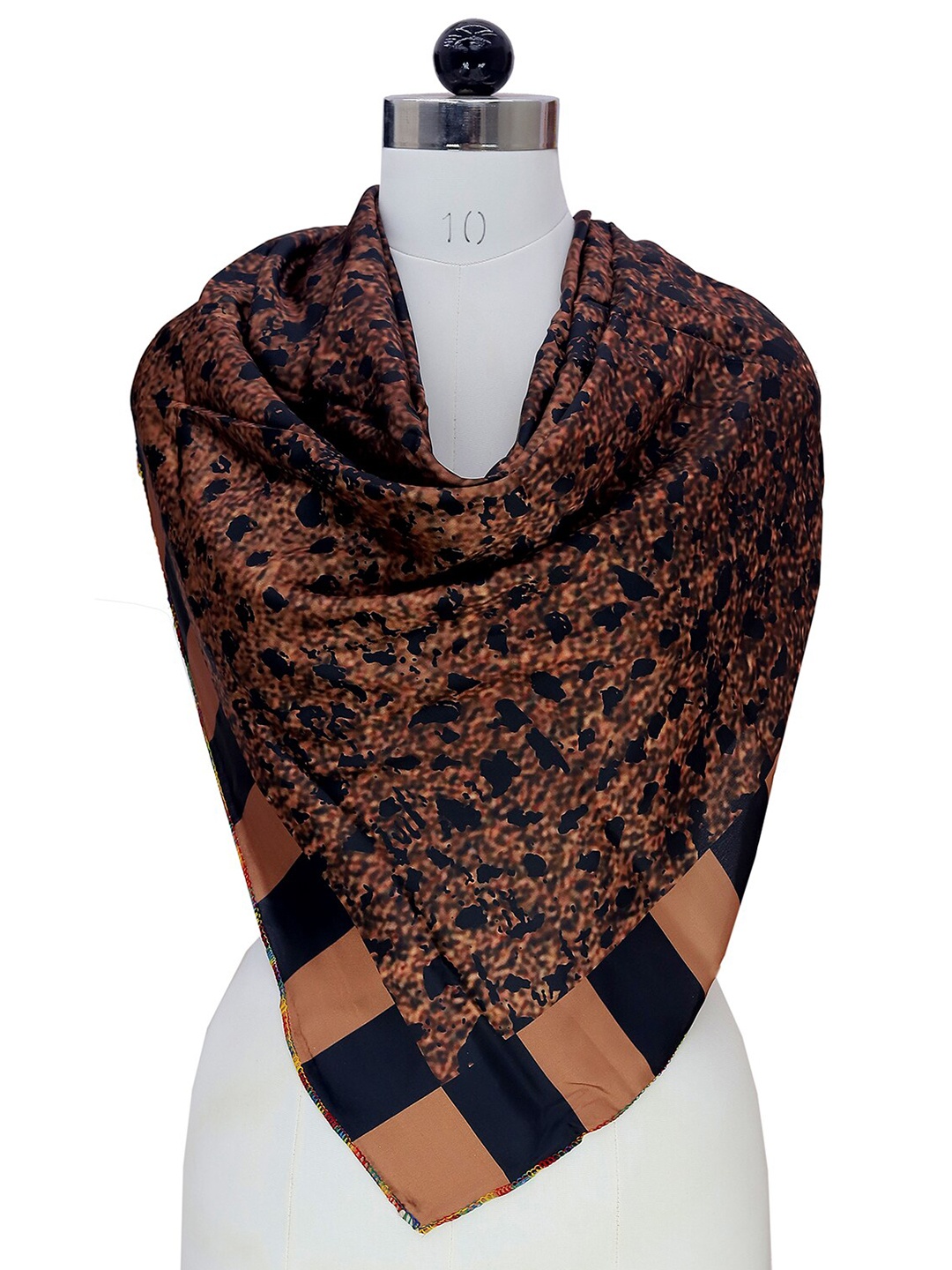 

Leeza Store Women Printed Satin Scarf, Brown