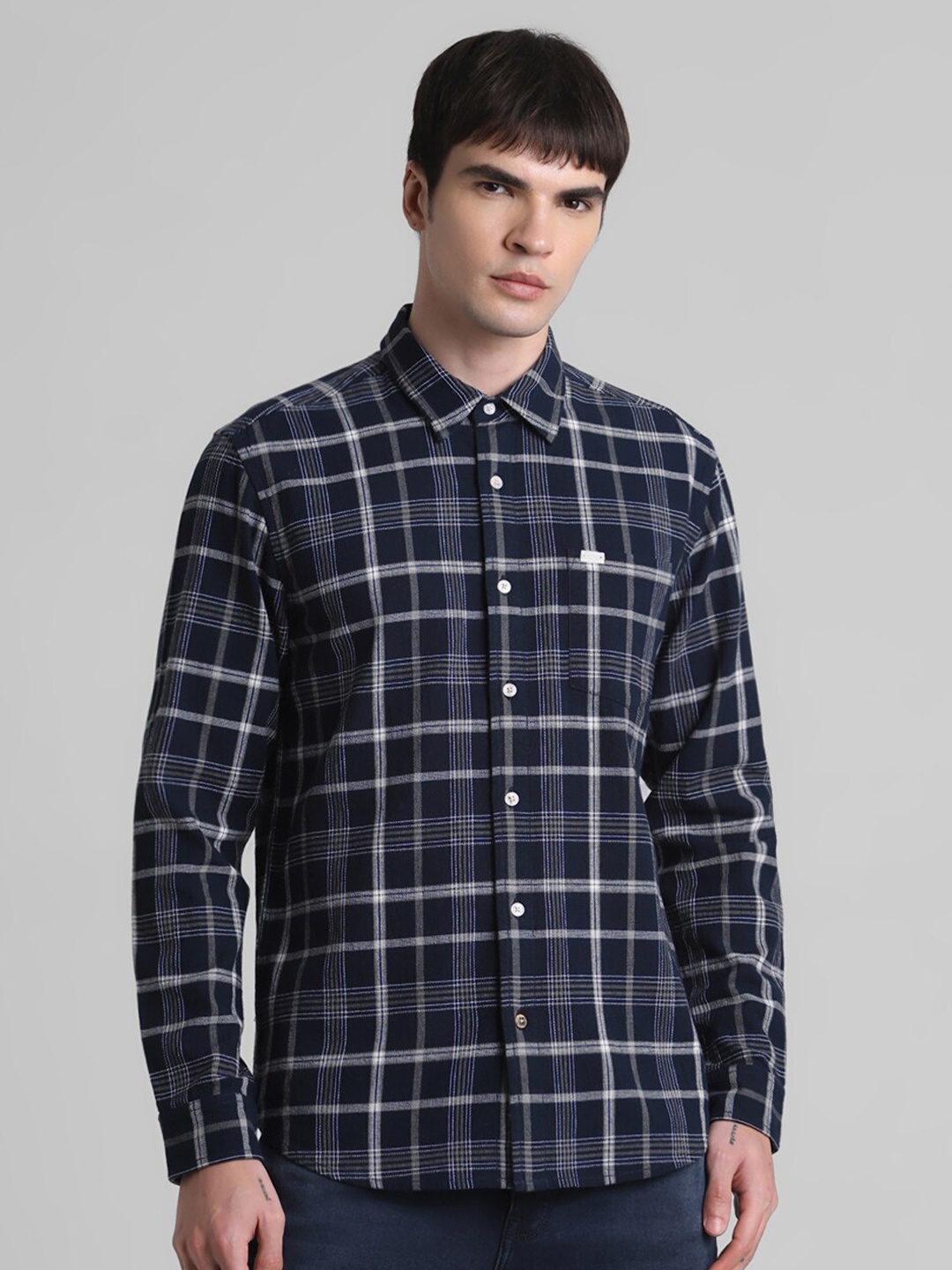 

Jack & Jones Tartan Checked Casual Shirt, Navy blue
