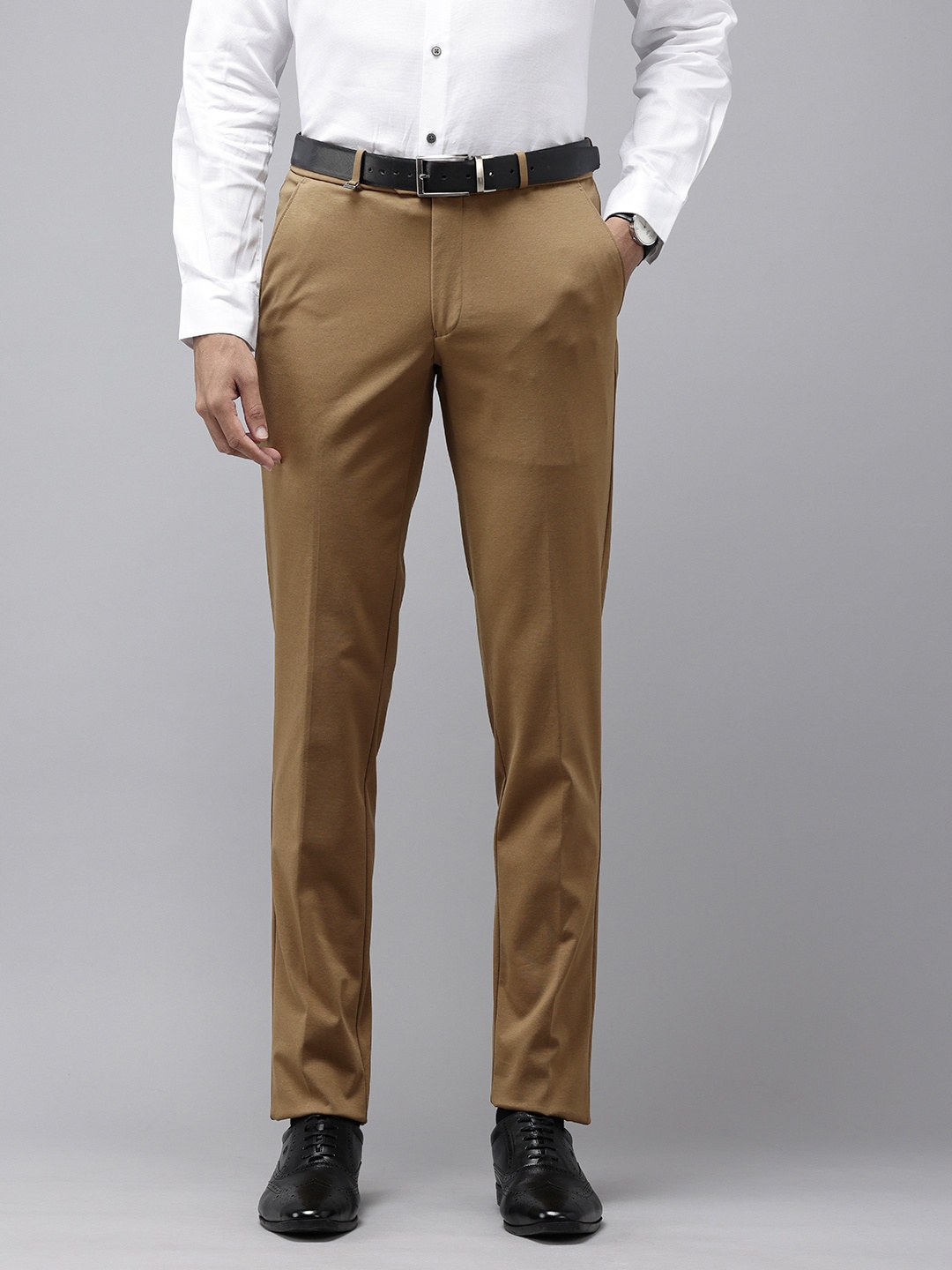 

Van Heusen Men Ultra Slim Fit Formal Trousers, Khaki