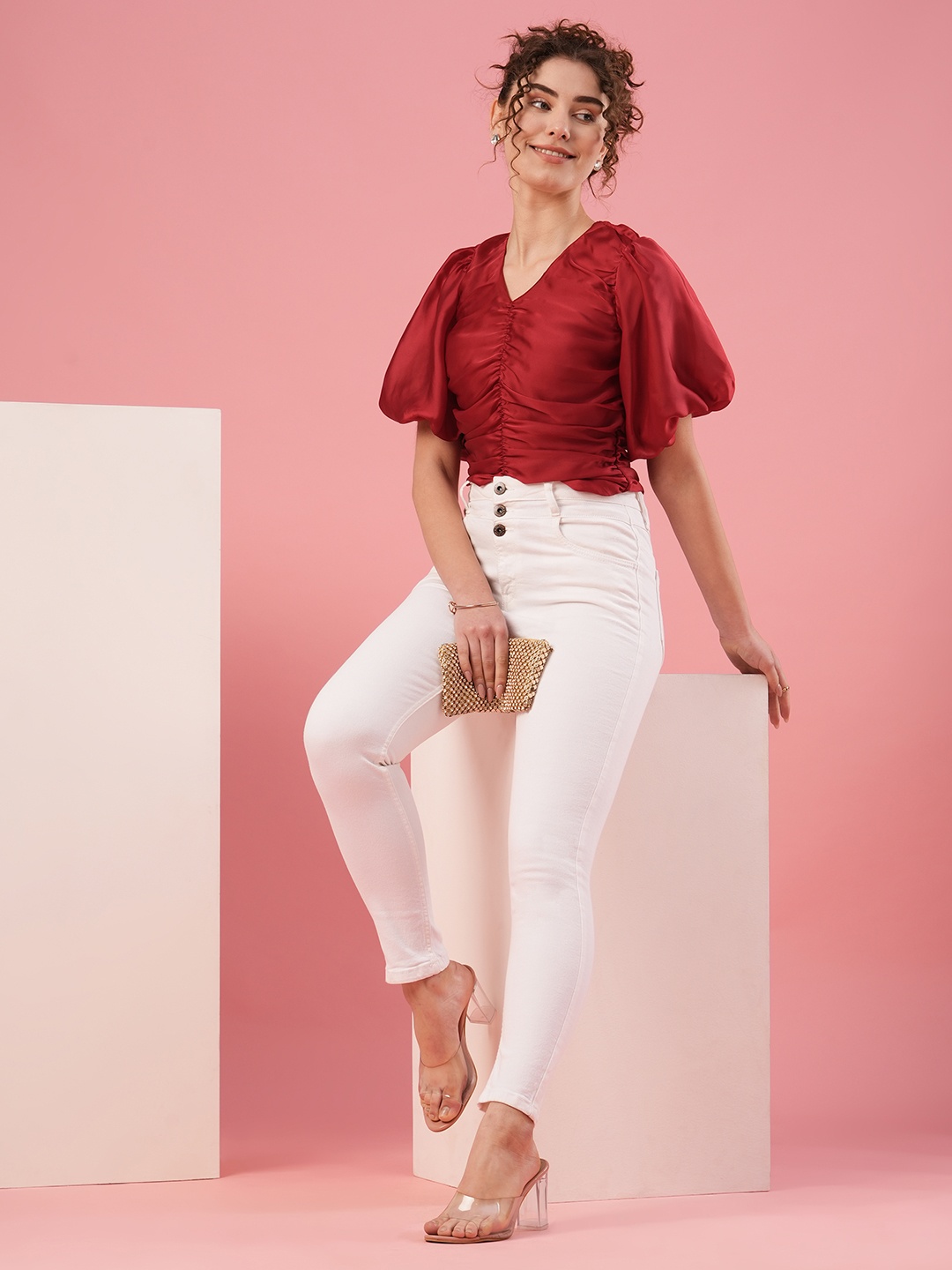 

Globus Women White Skinny Fit High-Rise Clean Look Cotton Jeans