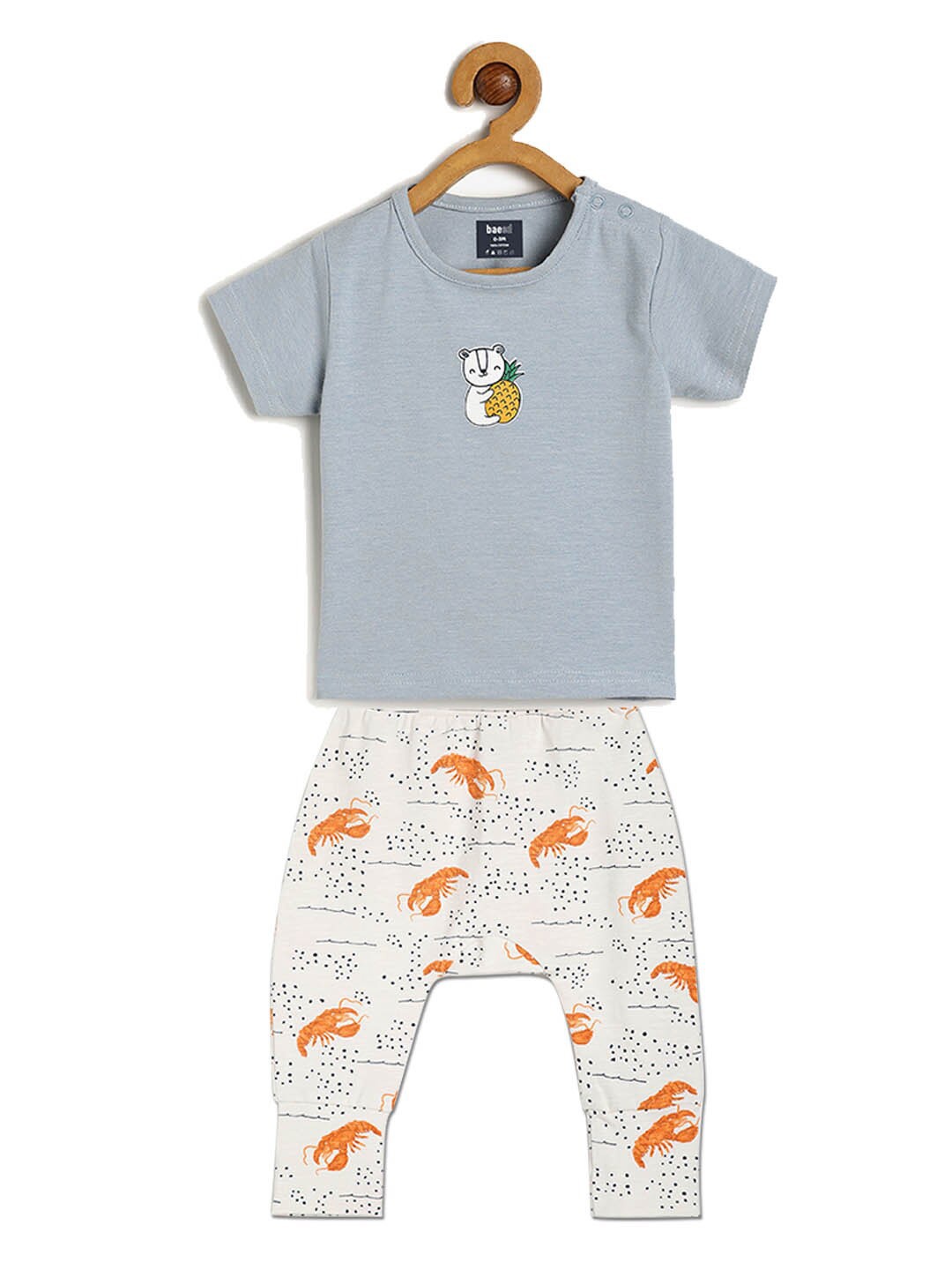 

BAESD Infants Printed T-shirt With Trouser, Blue