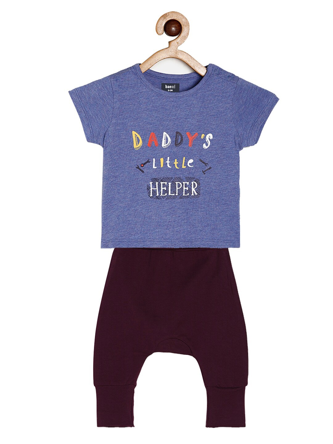 

BAESD Kids Printed Short Sleeves T-shirt with Joggers, Blue