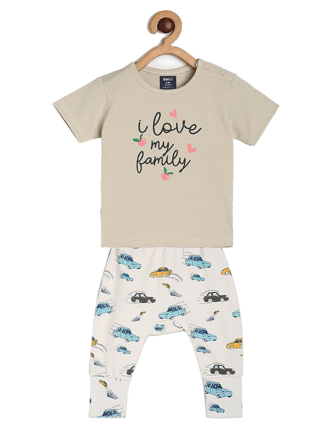 

BAESD Unisex Kids Printed T-shirt with Shorts, Cream