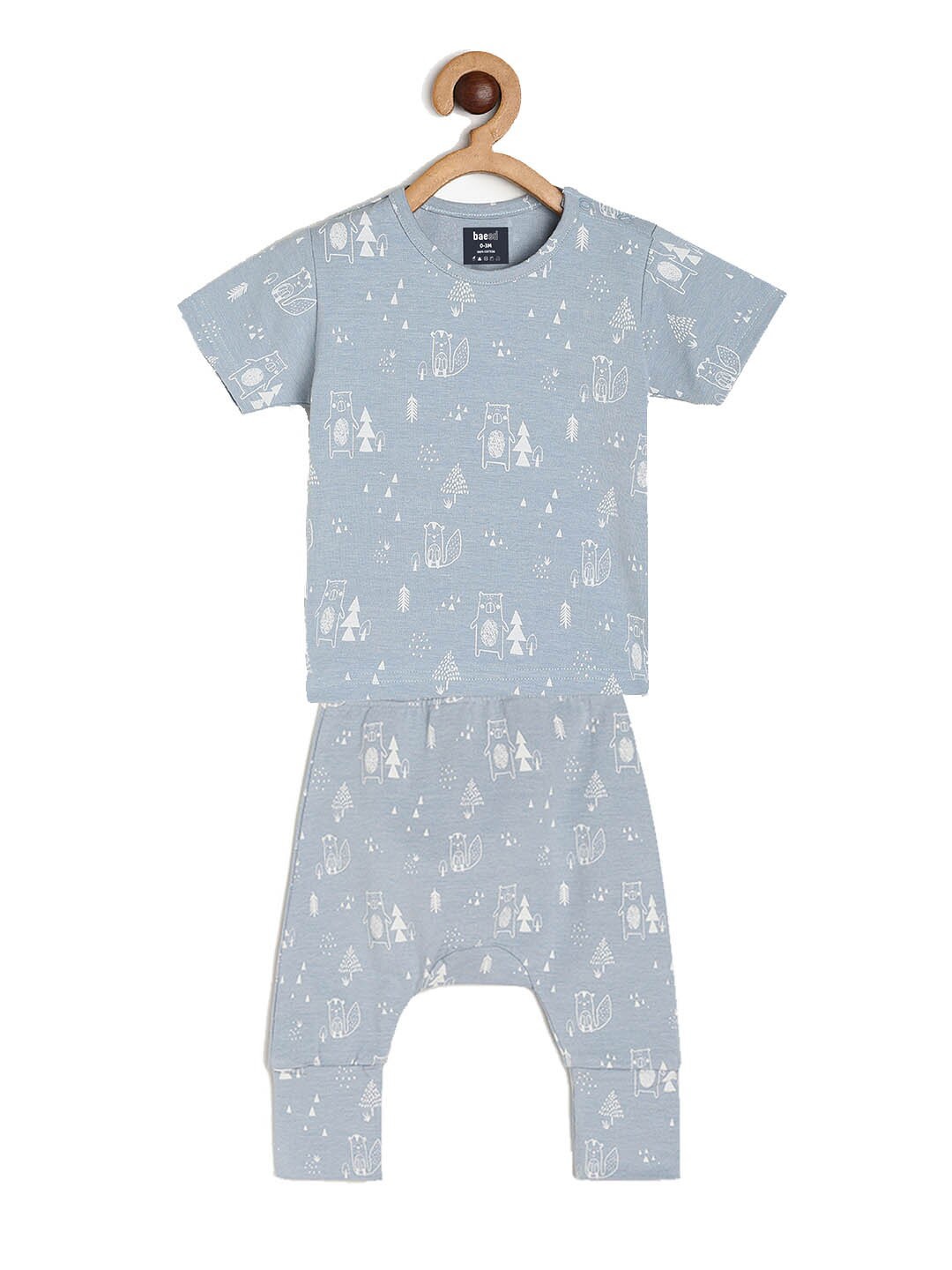 

BAESD Kids Printed Short Sleeves T-shirt with Joggers, Blue