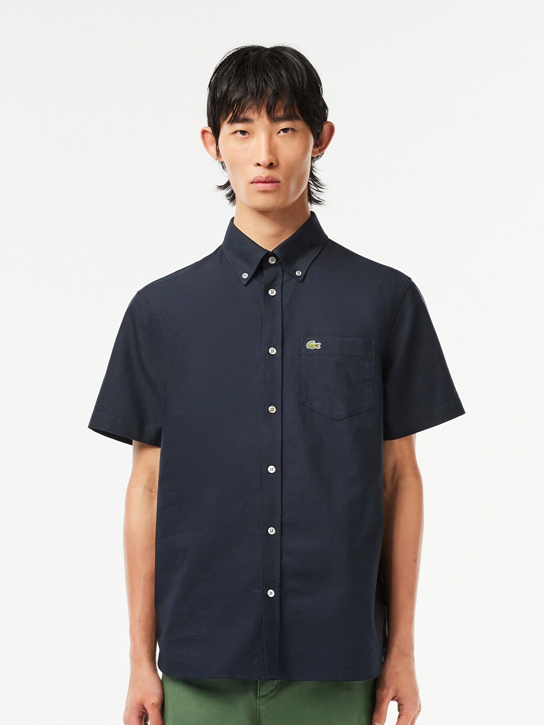 

Lacoste Button-Down Collar Cotton Casual Shirt, Blue