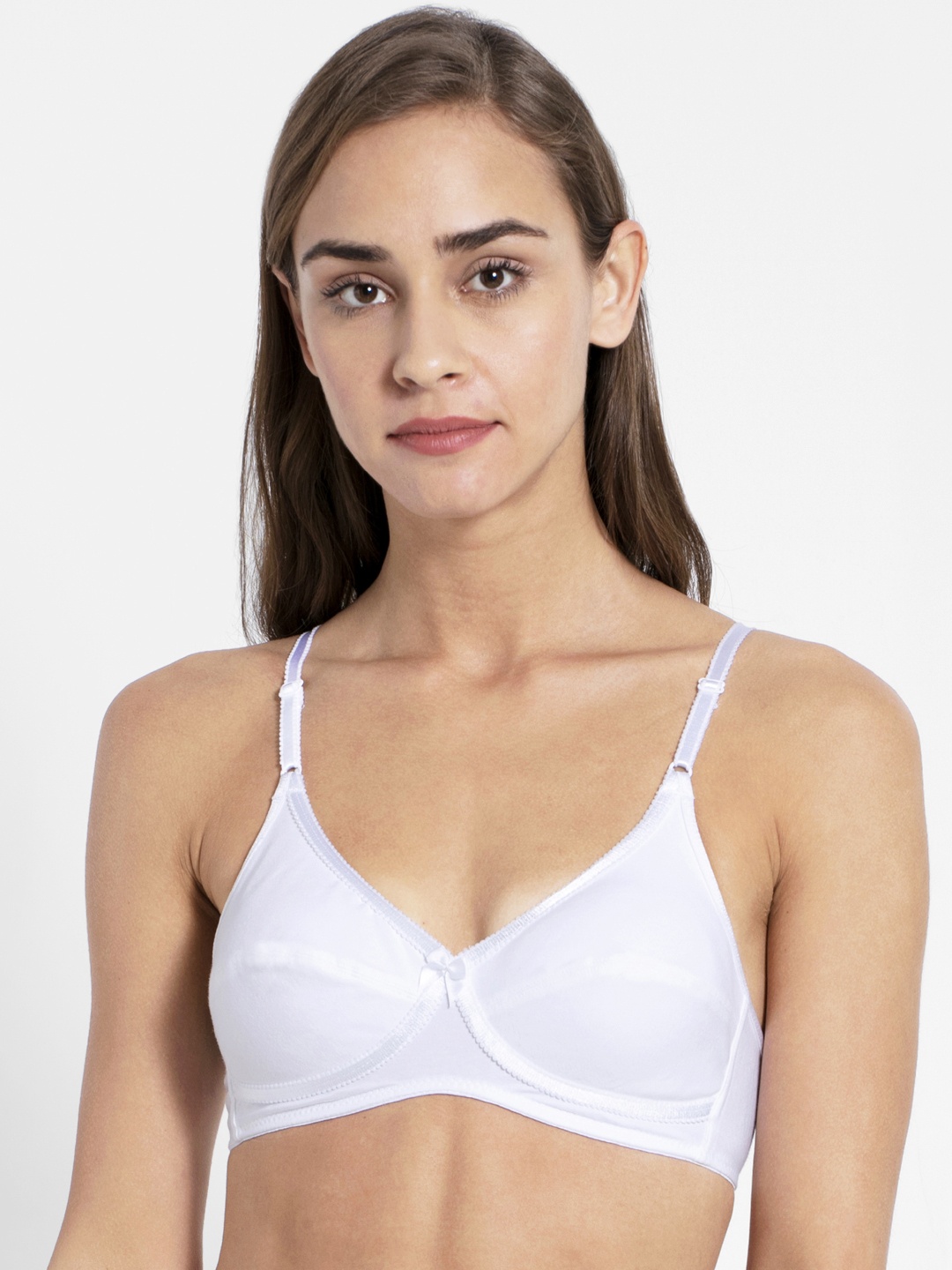 

Jockey Wirefree Non Padded Combed Cotton Stretch Medium Coverage Everyday Bra 1242-0105, White