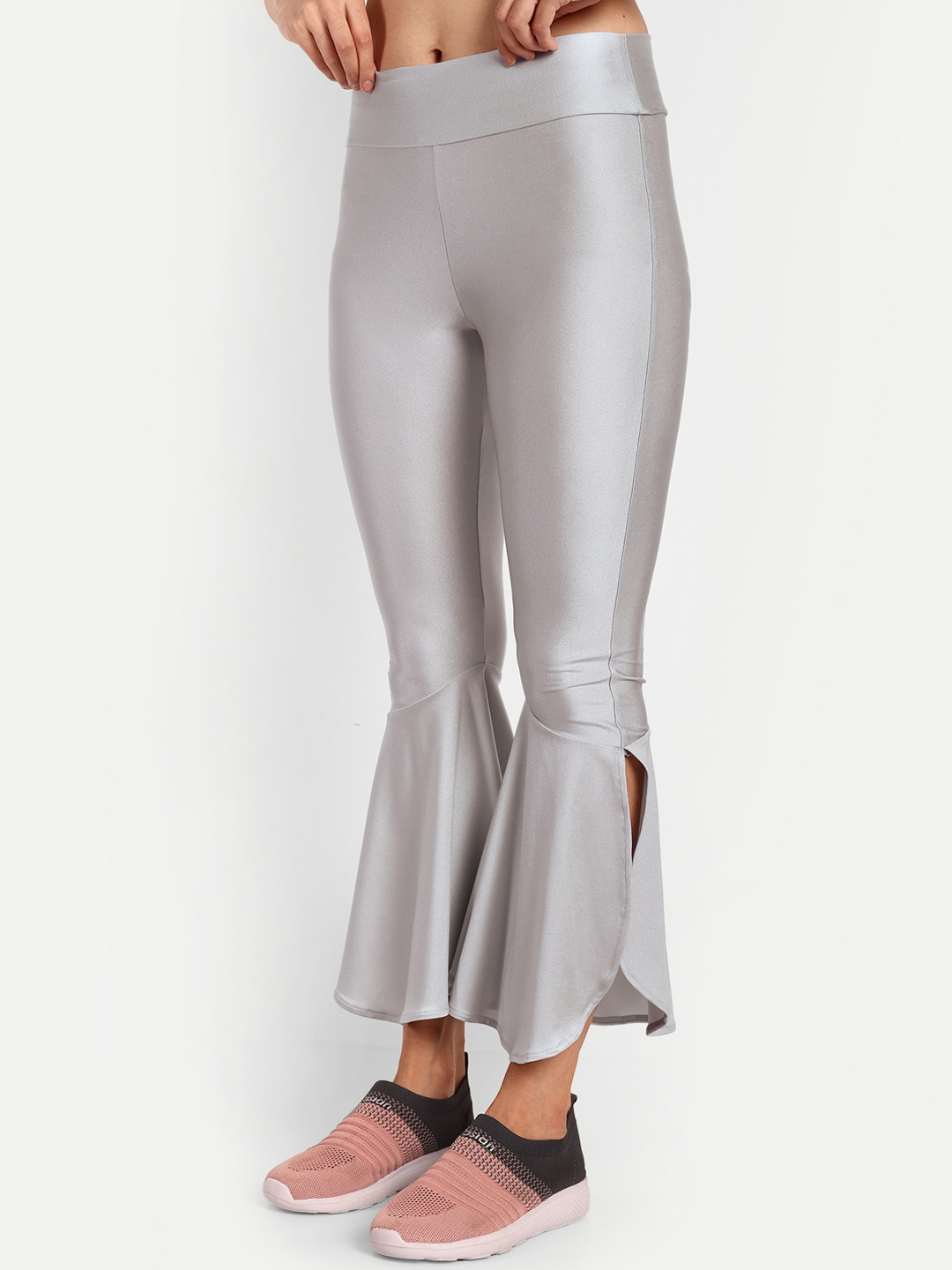 

PANDORNA High-Rise Flowy Flared Nylon Training Tights, Grey