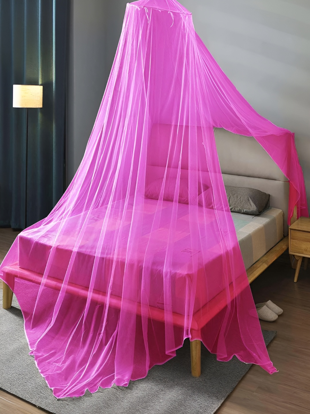 

MARUTI ENTERPRISE Pink King Size Tent Mosquito Net