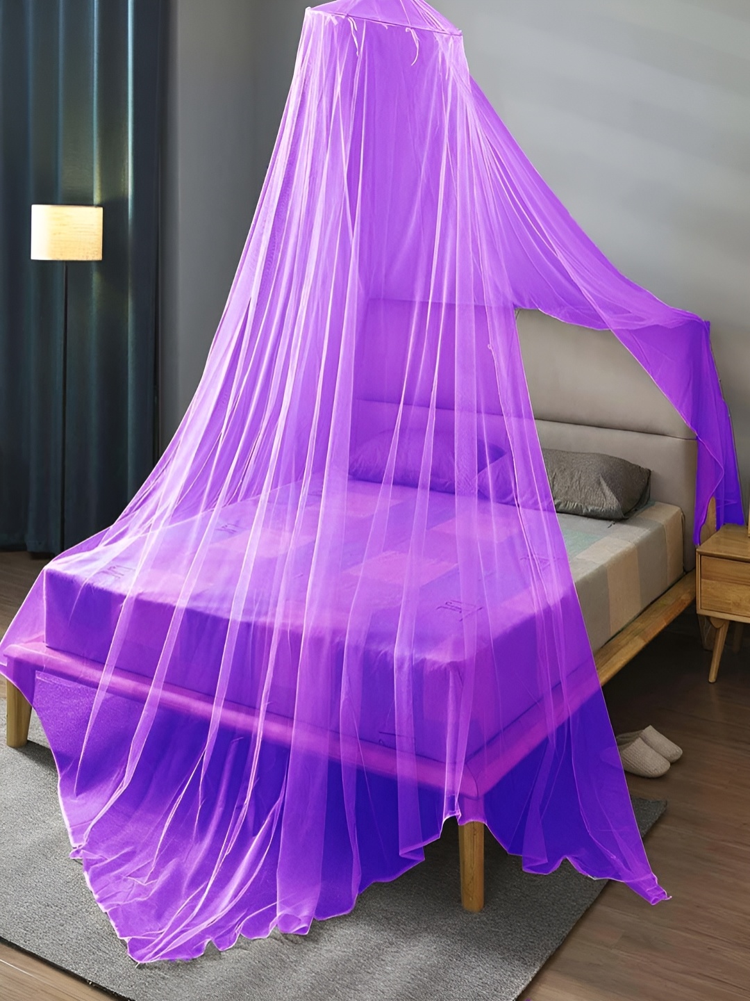 

MARUTI ENTERPRISE Purple King Size Hanging Mosquito Net