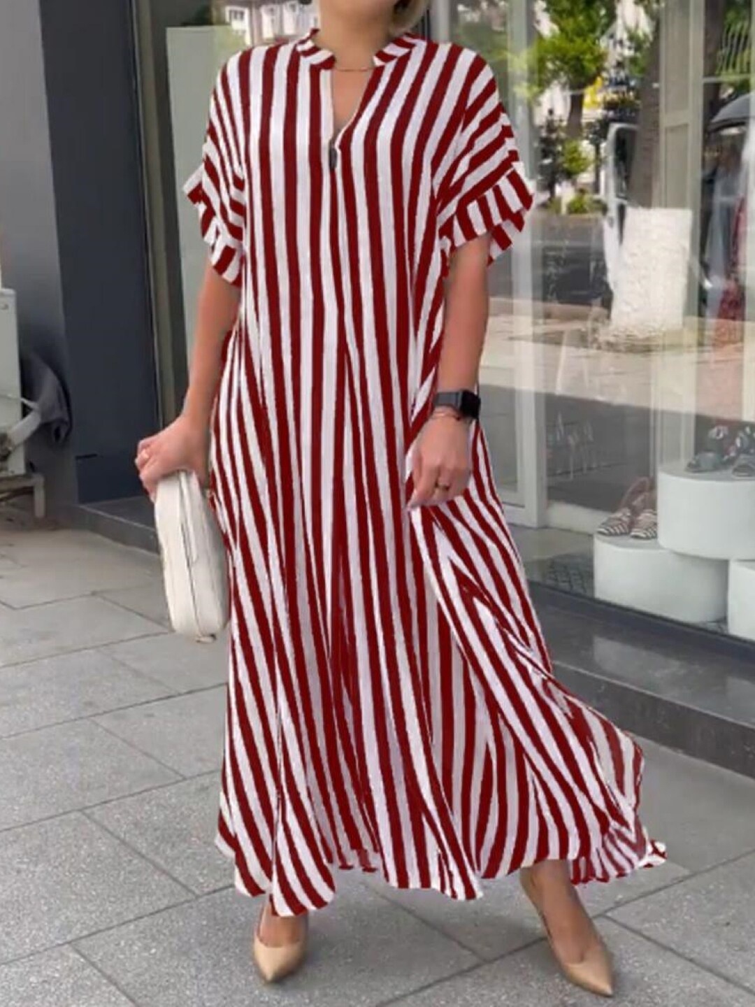 

StyleCast White Striped Maxi Dress