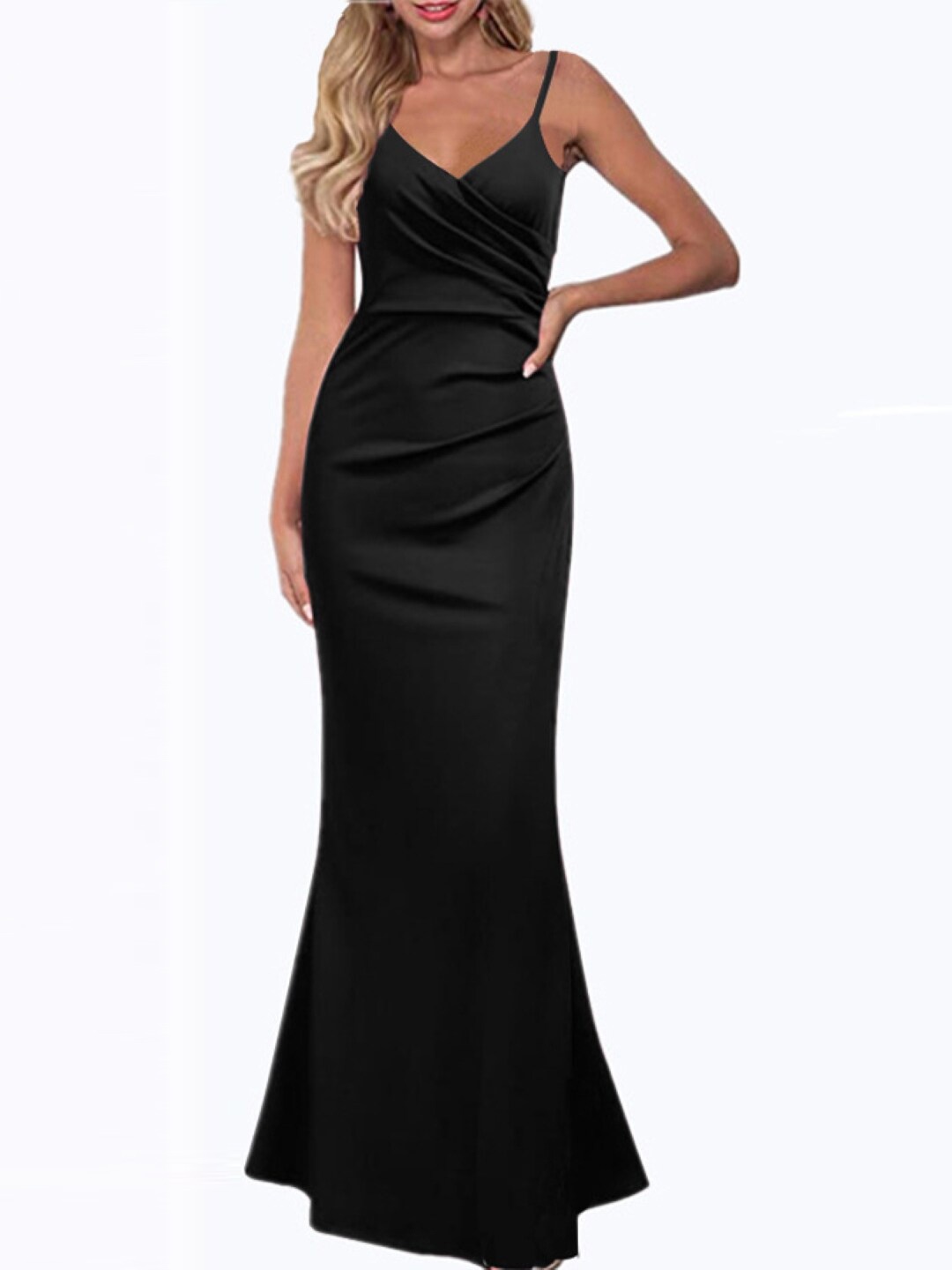 

StyleCast Black Shoulder Straps Sleeveless A-Line Maxi Dress