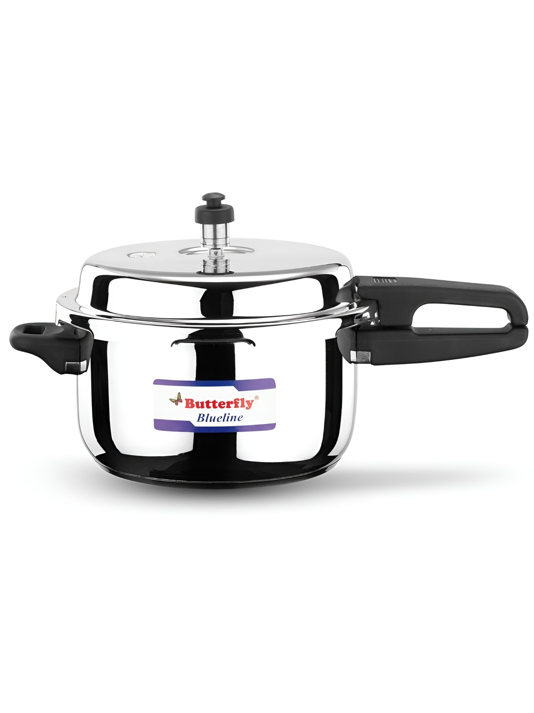 

butterfly Silver Toned & Black Stainless Steel Dishwasher Safe Pressure Cooker