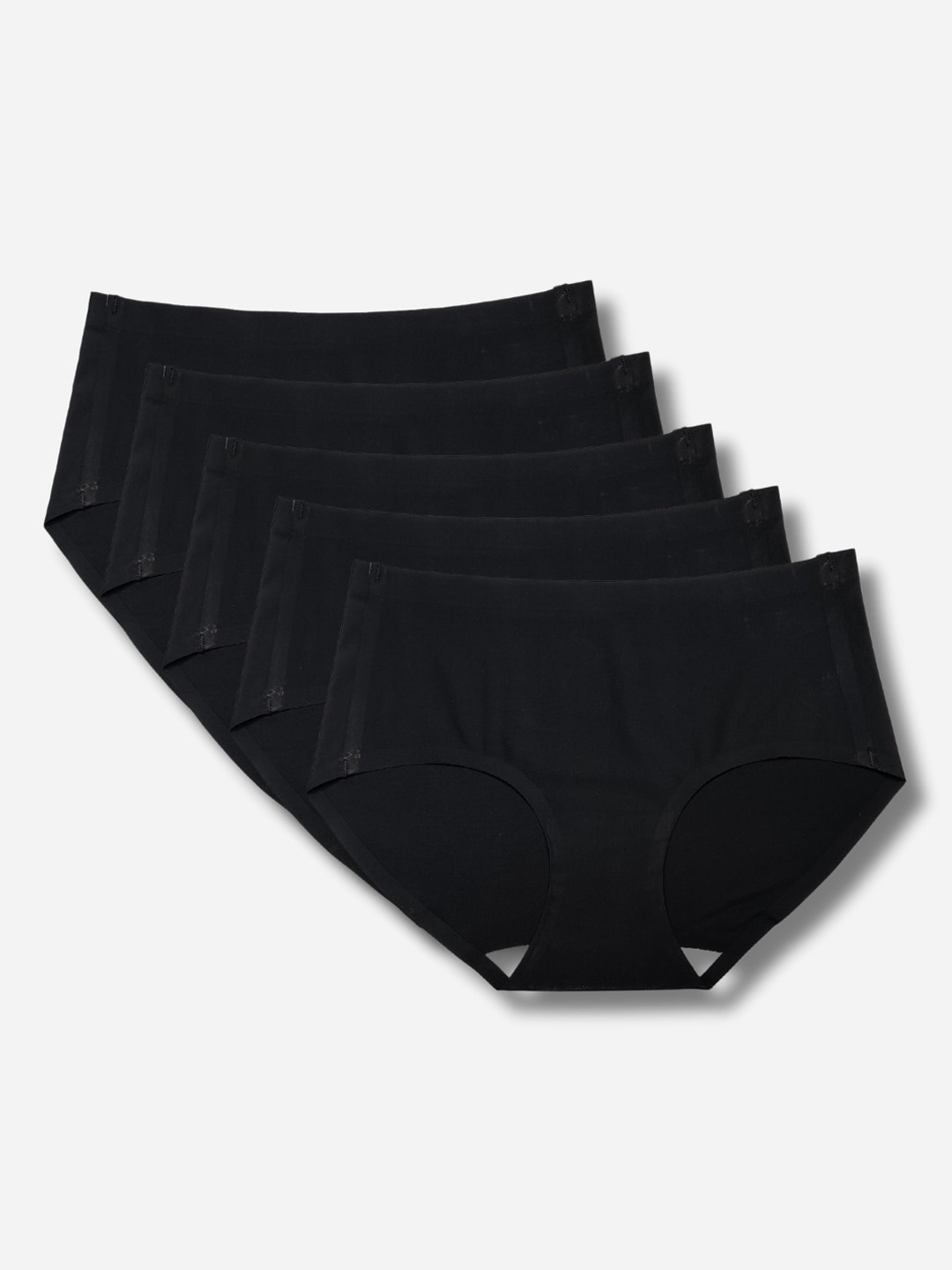 

TOM & GEE Pack Of 5 Seamless Hipster Briefs, Black