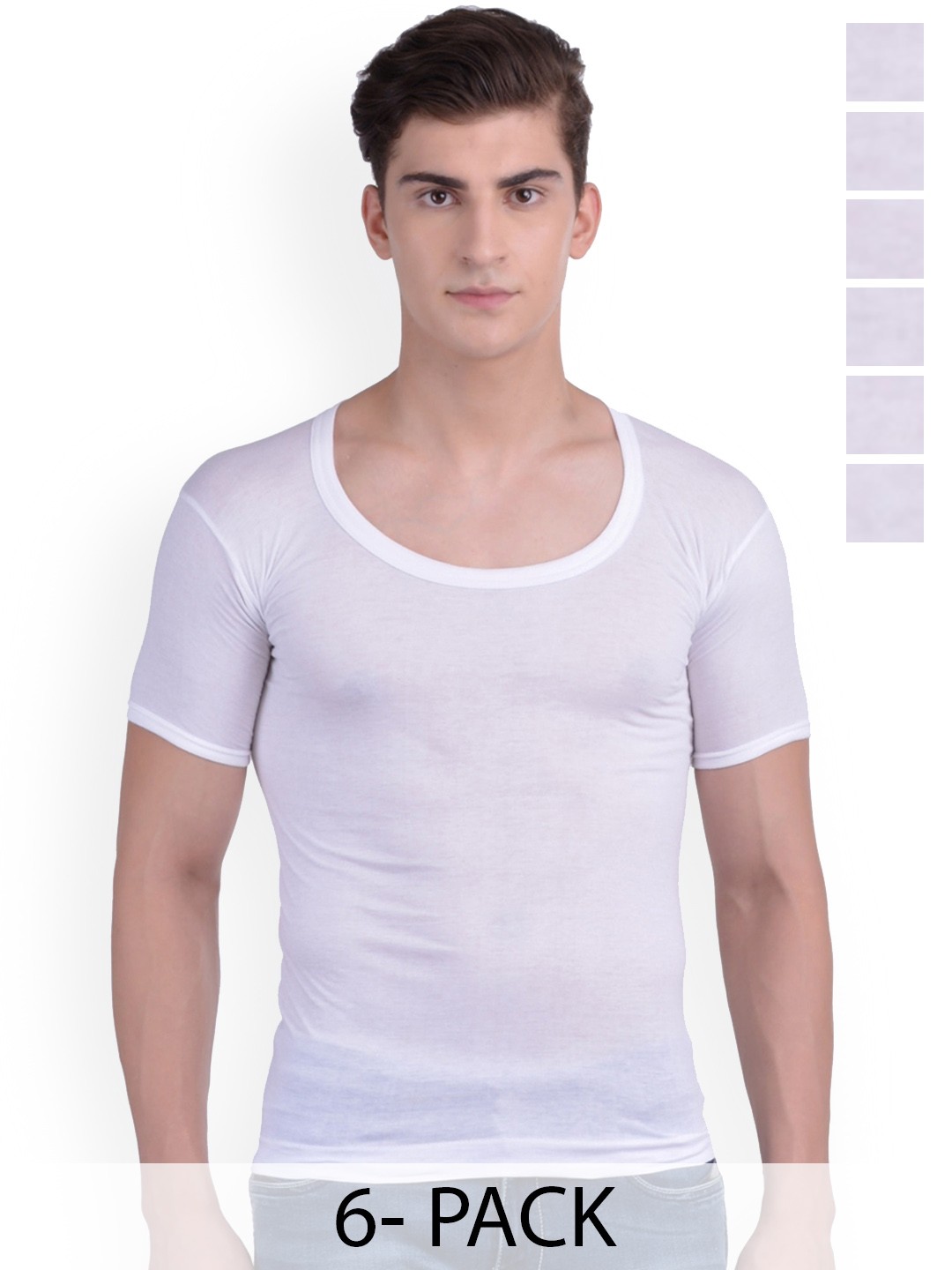 

Force NXT Pack Of 6 Cotton Innerwear Vests, White