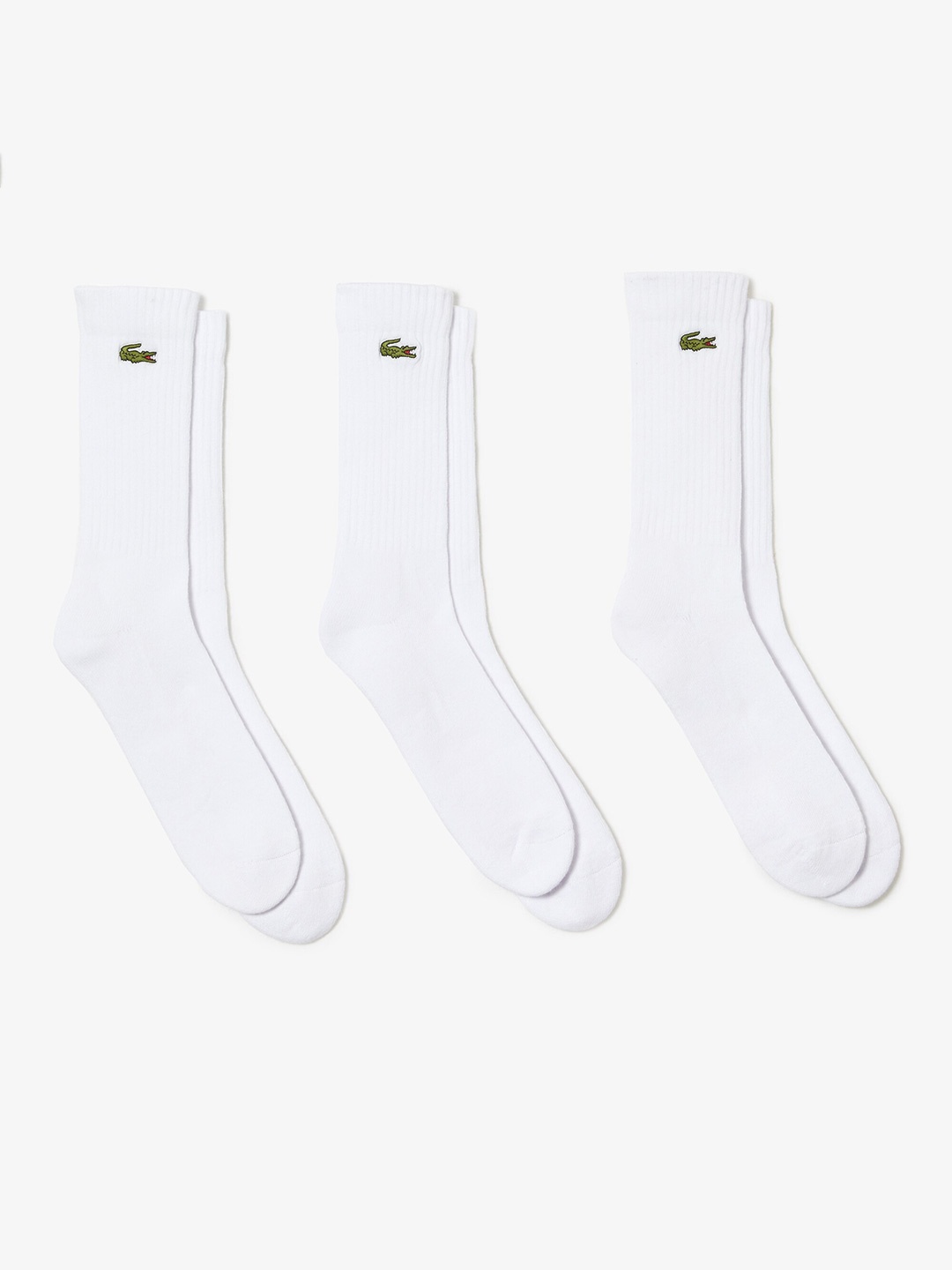 

Lacoste Men Pack Of 3 Knee Length Socks, White