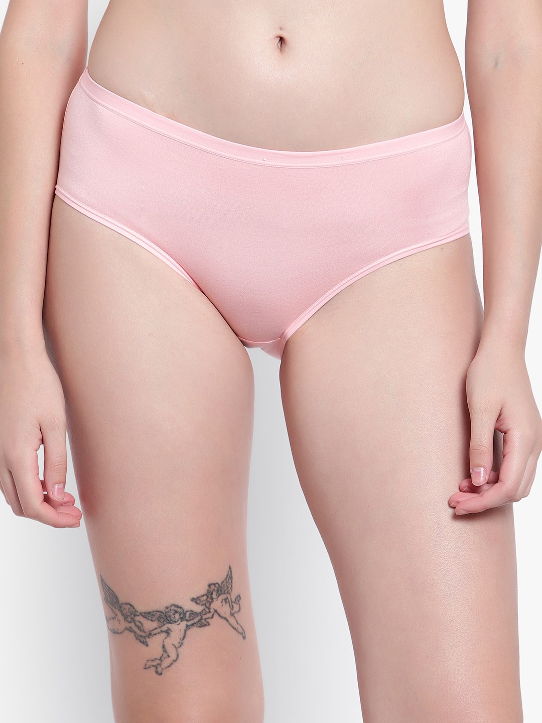 

Velvi FIGURE Women Mid Rise Anti-Microbial Basic Briefs, Peach