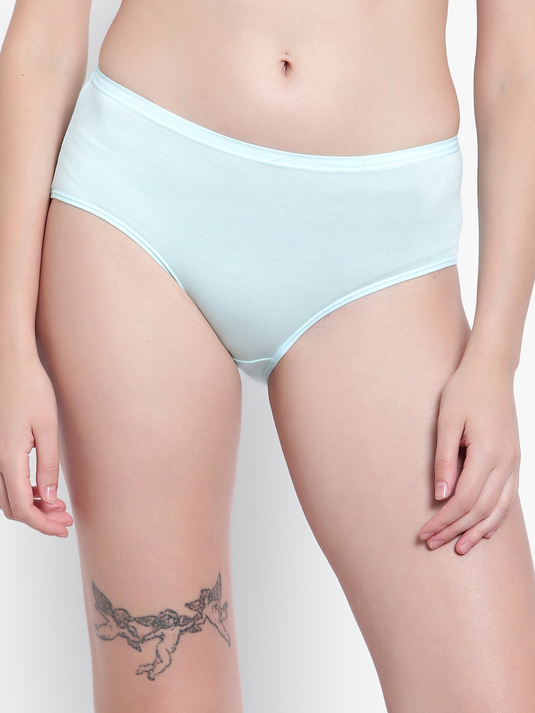 

Velvi FIGURE Women Mid Rise Anti-Microbial Basic Briefs, Blue