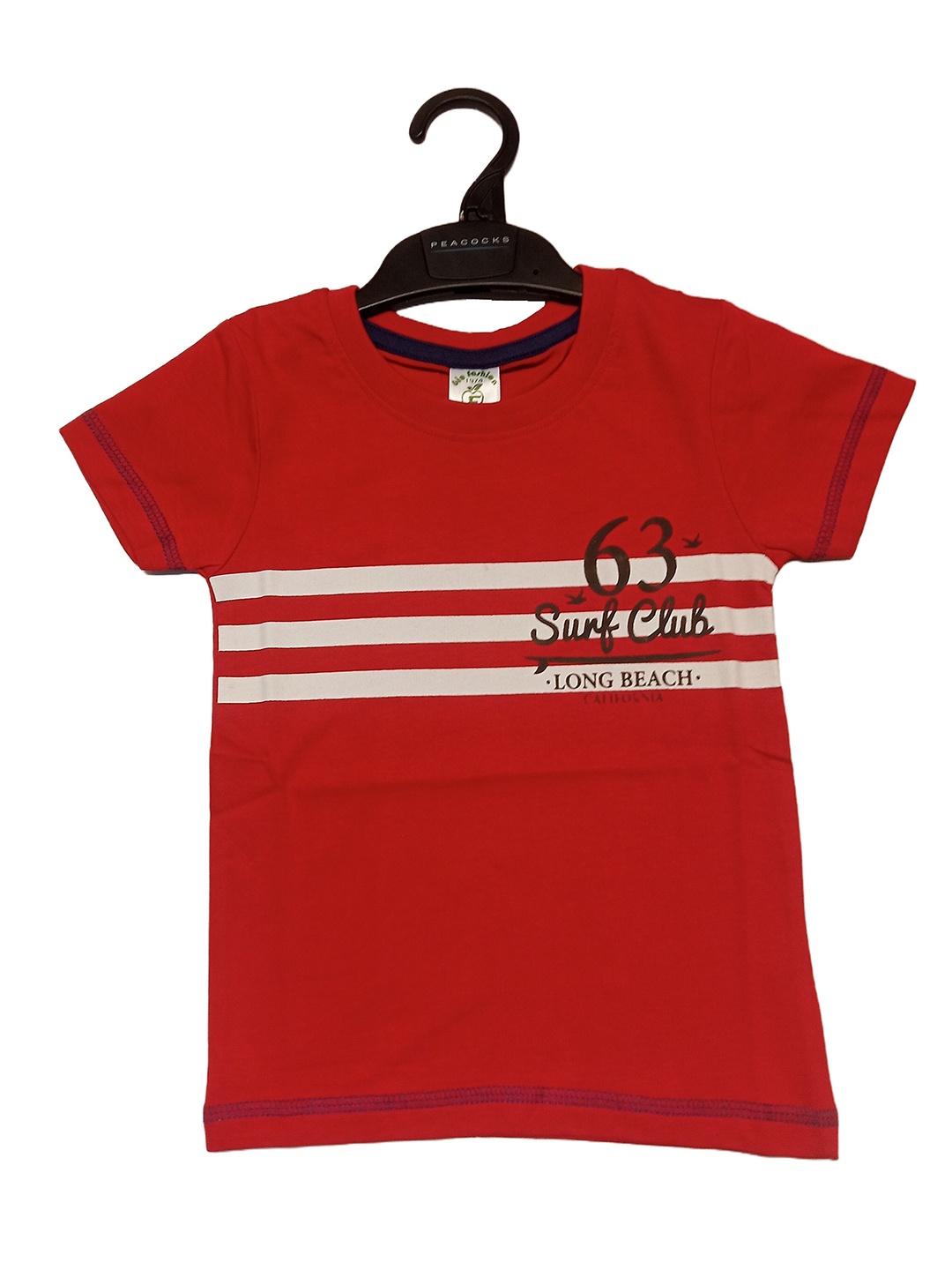 

BAESD Boys Striped Round Neck Cotton T-shirt, Red