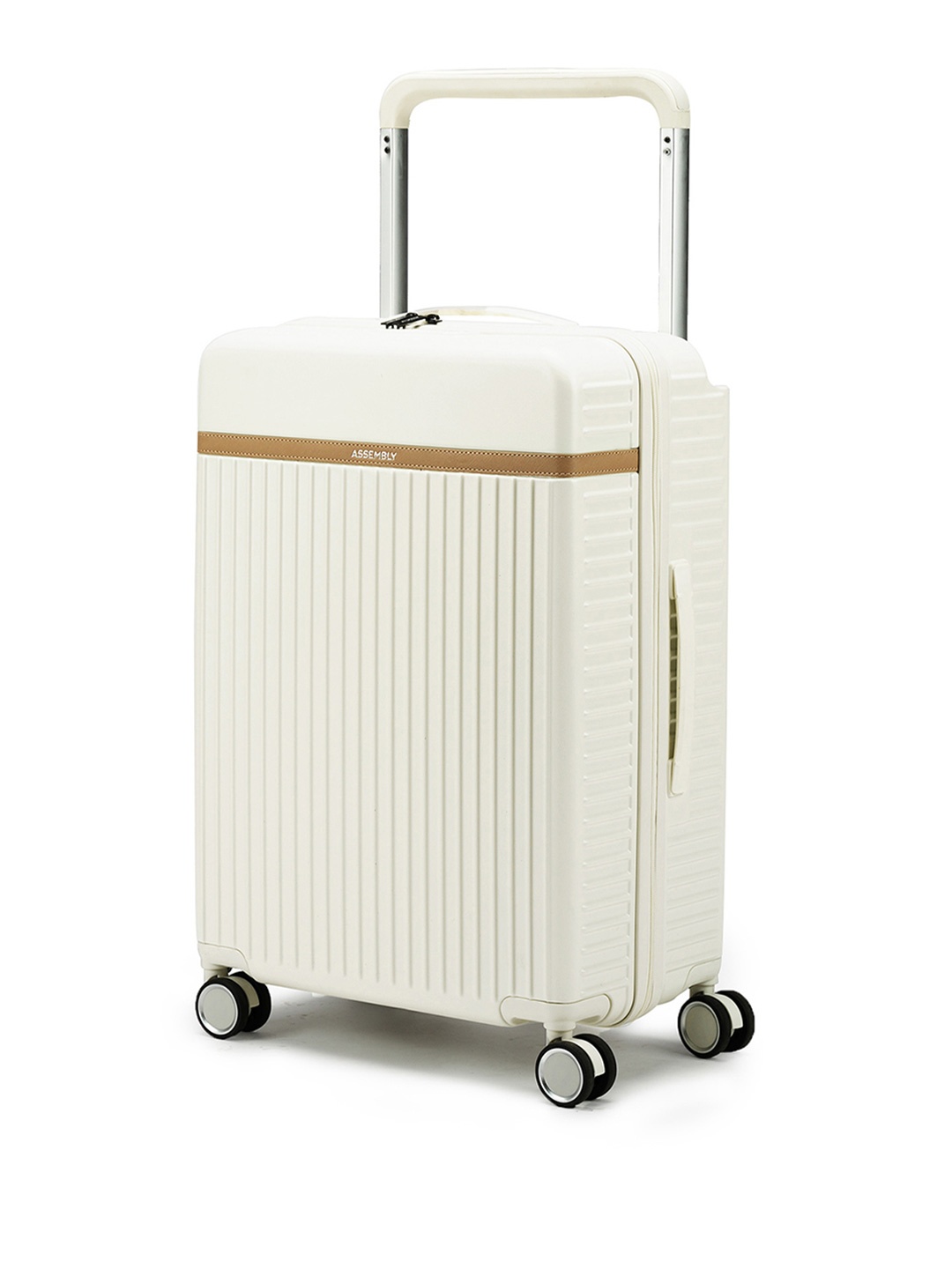 

Assembly Unisex Premium Polycarbonate Check In Trolley Bag, White