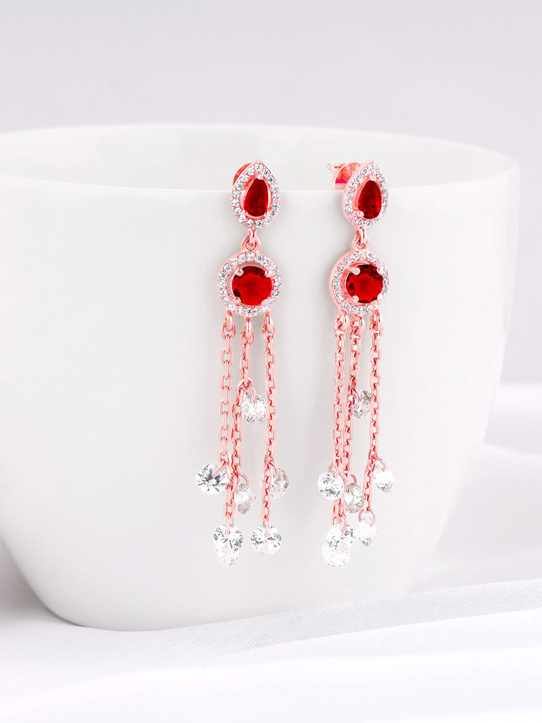 

GIVA Rose Gold-Plated Sterling Silver Contemporary Drop Earrings