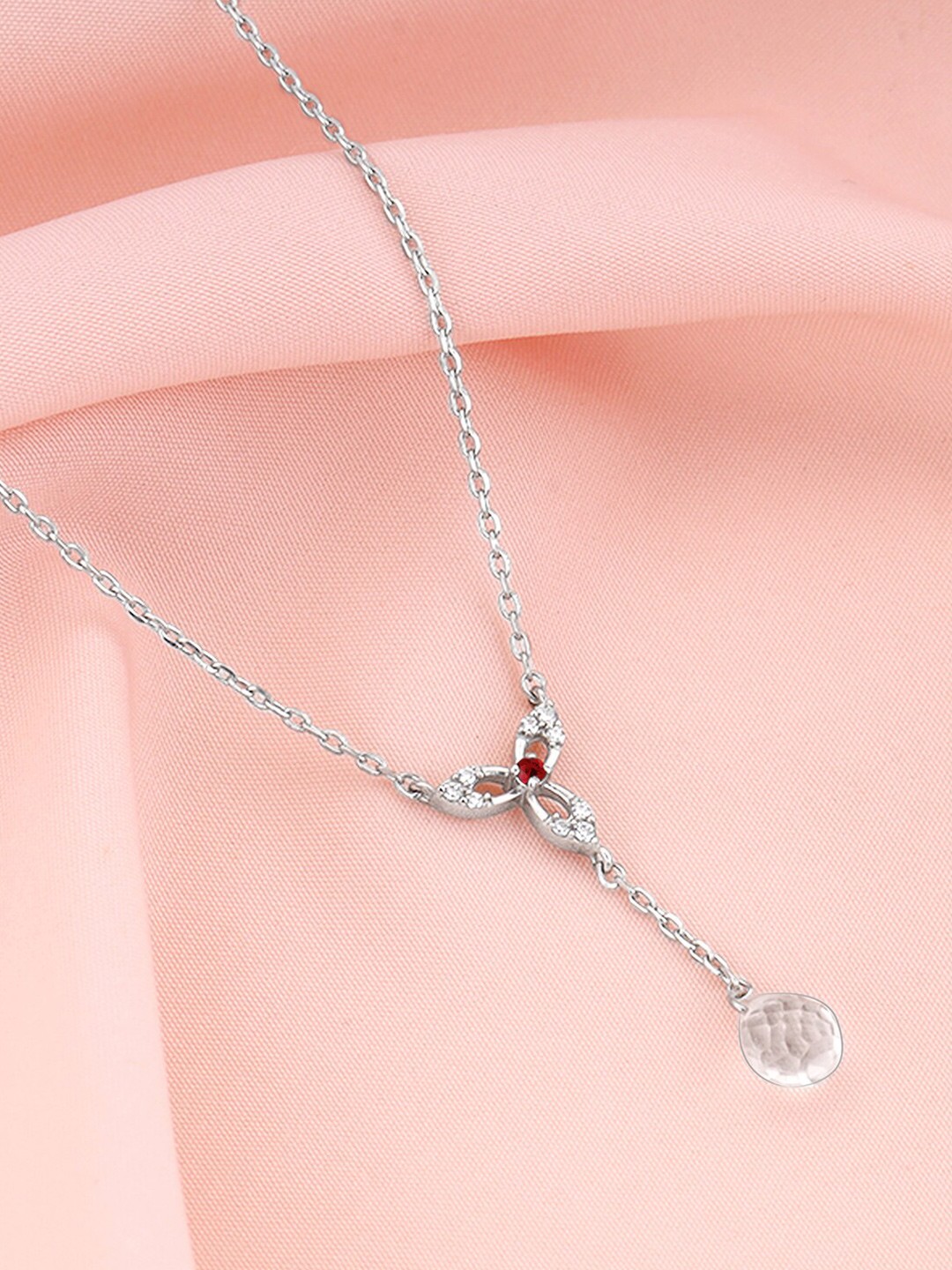 

GIVA 925 Sterling Silver Rhodium-Plated Stone Studded Minimal Necklace