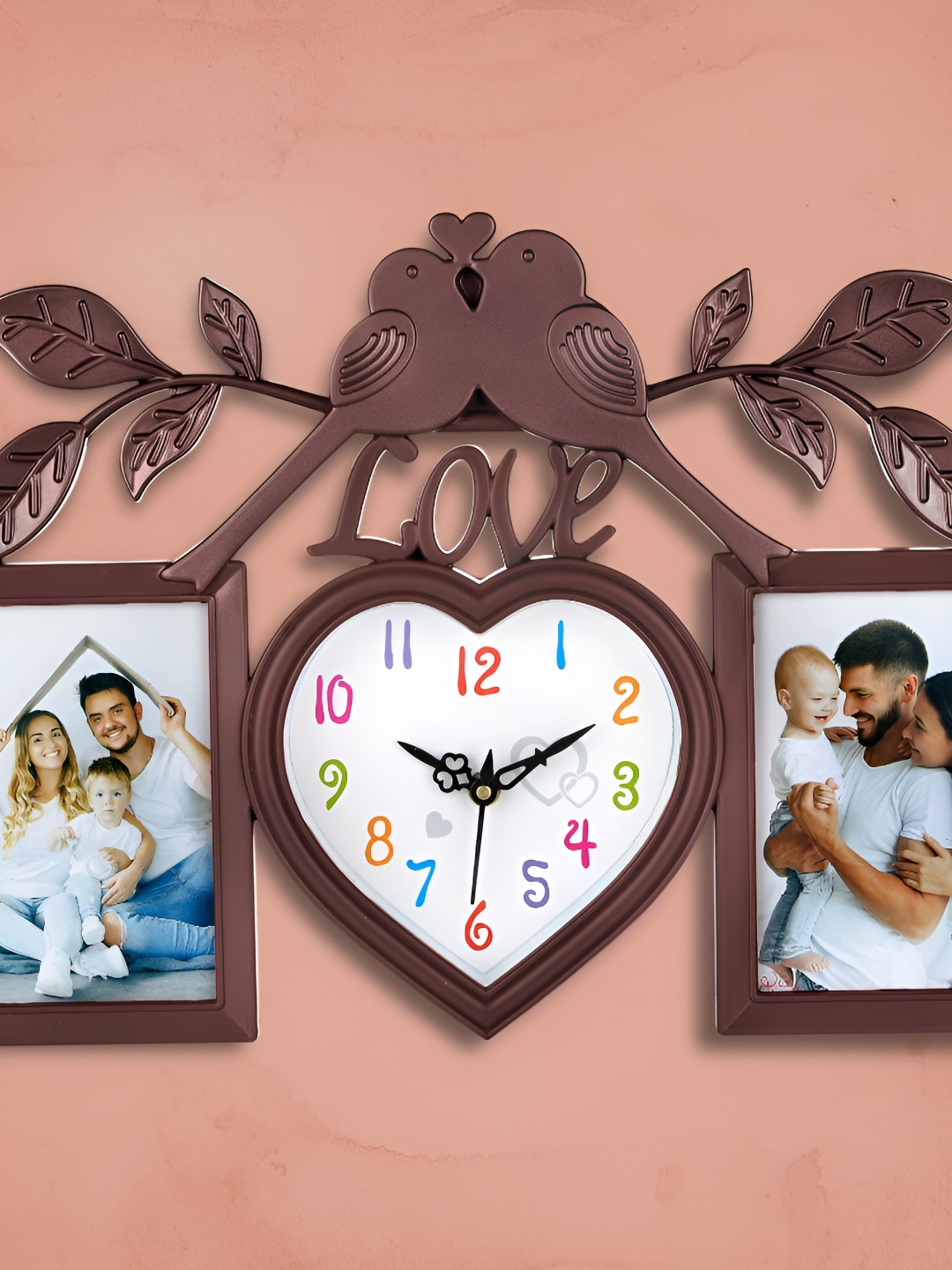 

Attractionz Brown & White Heart- Shape Textured Analogue Contemporary Wall Clock