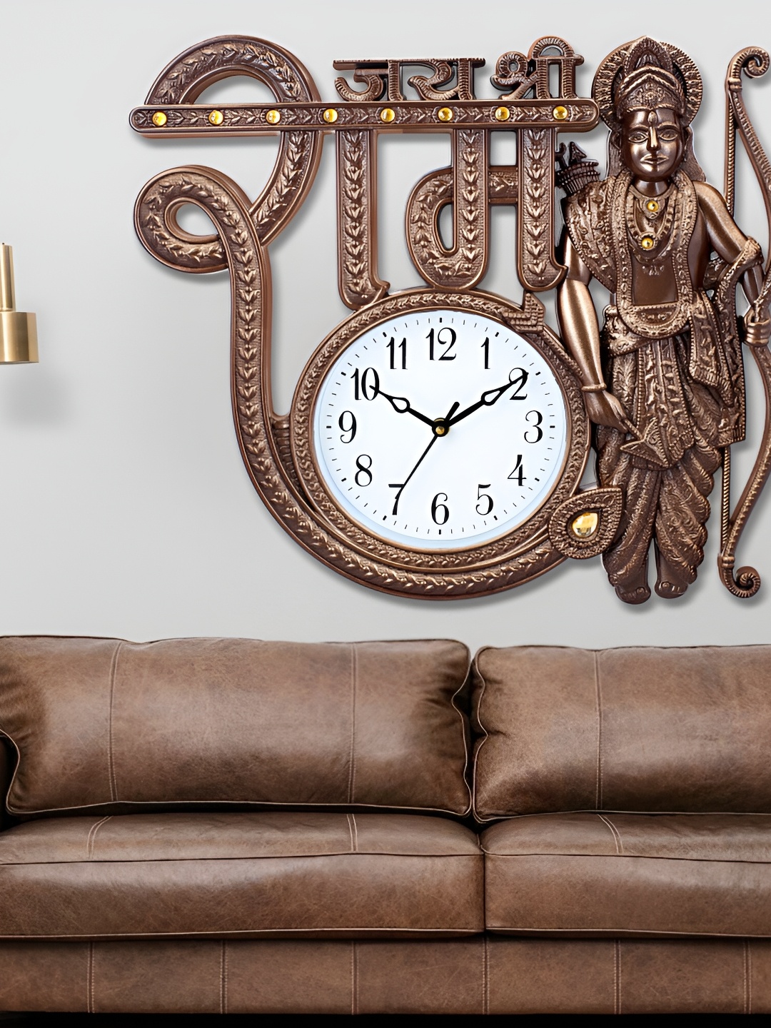 

Attractionz Beige and White Analogue Round Textured Traditional Wall Clock